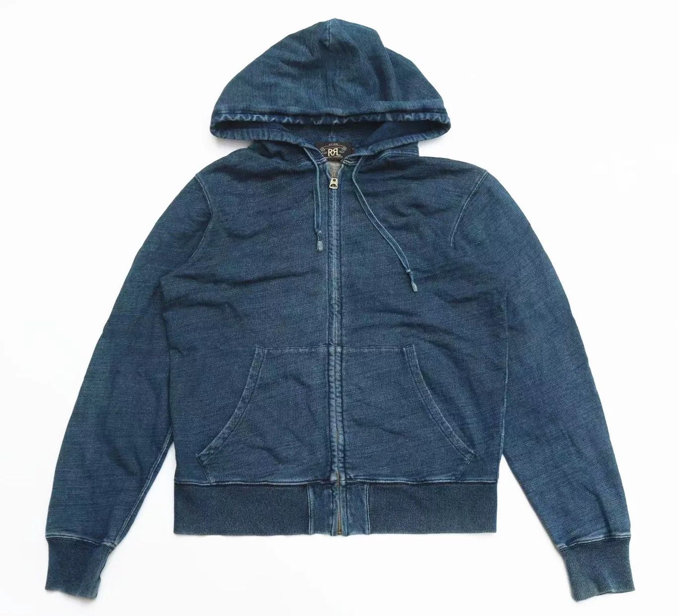 RRL Ralph Lauren RRL Vintage Indigo Washed Hoodie Size US M / EU 48-50 / 2 - 1 Thumbnail