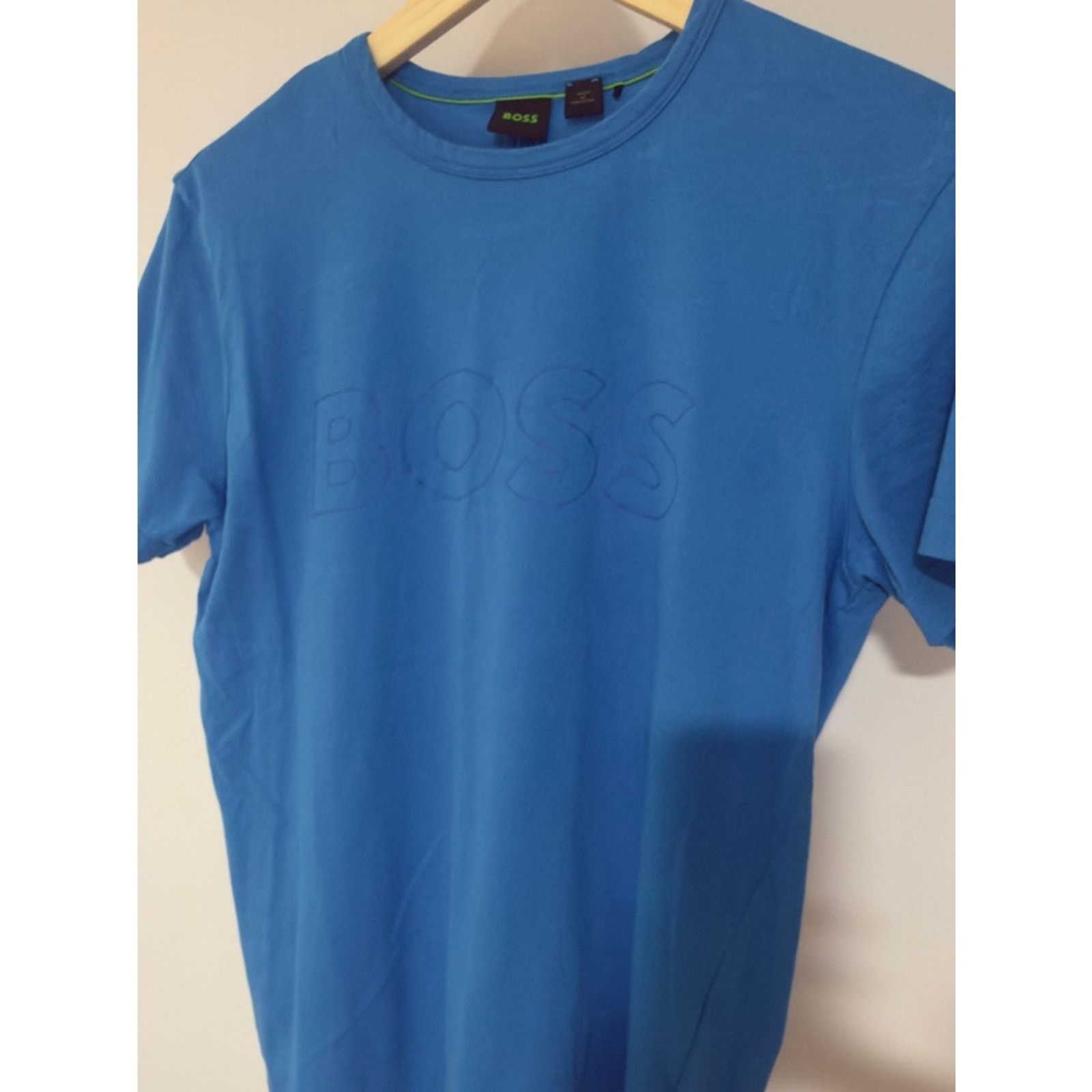 Hugo Boss Boss Bright Blue Embossed-Logo Crewneck Tee Size US M / EU 48-50 / 2 - 8 Thumbnail