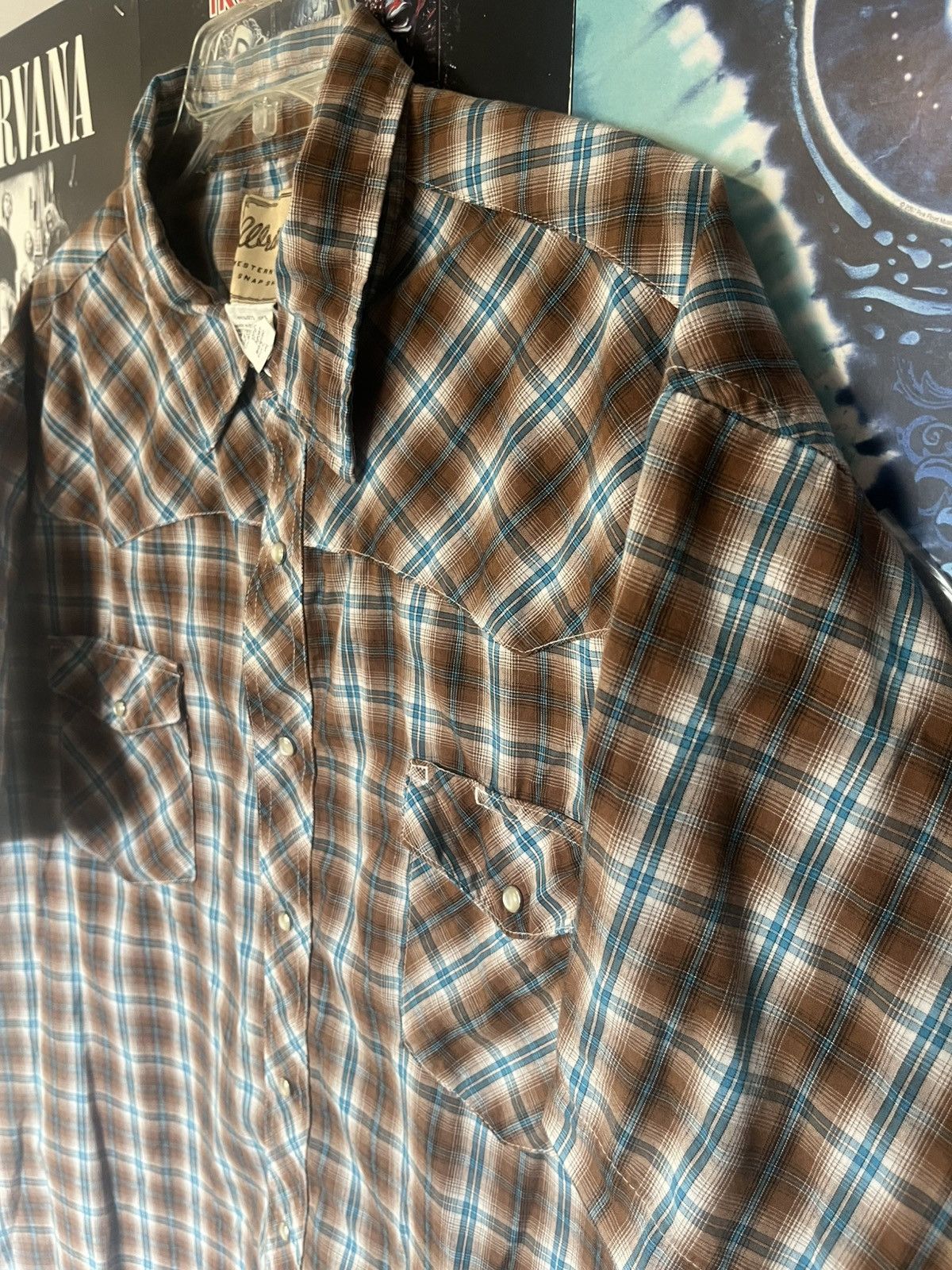 Wrangler Y2K 2000’s Wrangler western plaid Pearl Snap Button up shirt Size US XXL / EU 58 / 5 - 6 Thumbnail