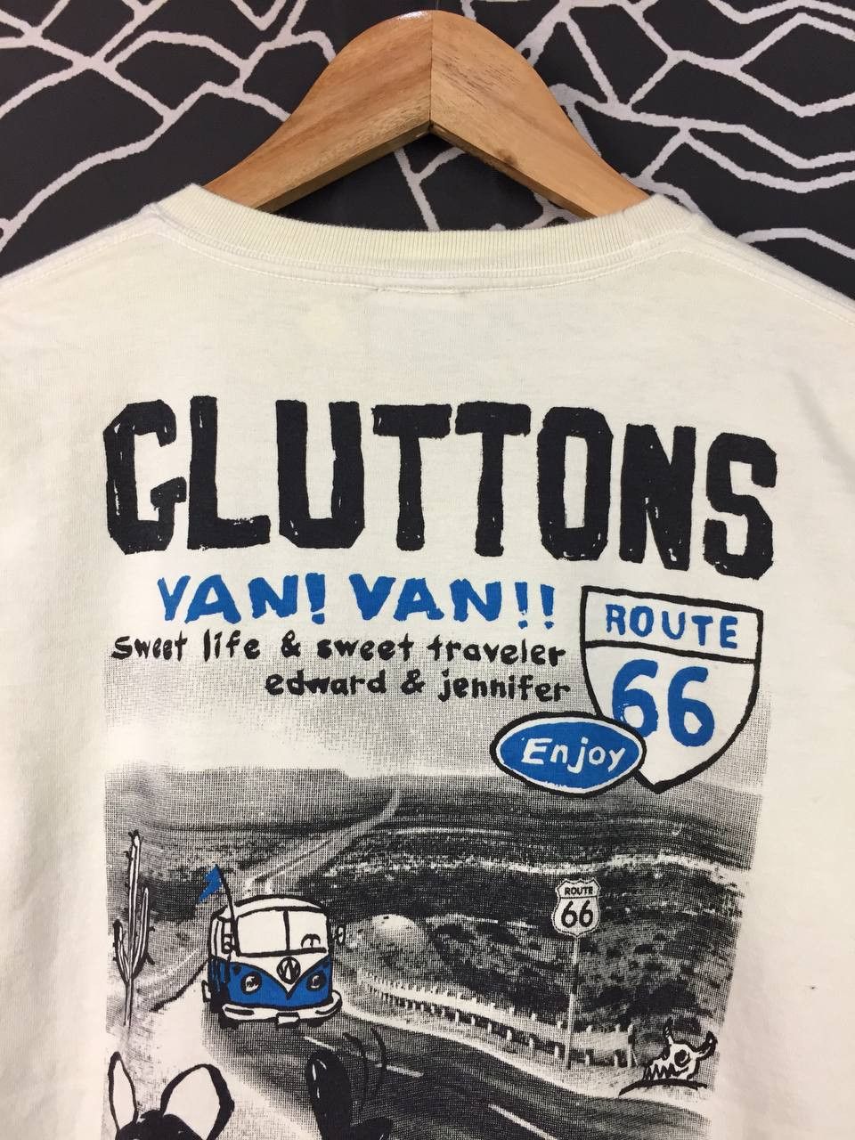 Japanese Brand Vtg Free Company GLUTTONS VW Van Route 66 Long Sleeve Tee Size US S / EU 44-46 / 1 - 10 Thumbnail