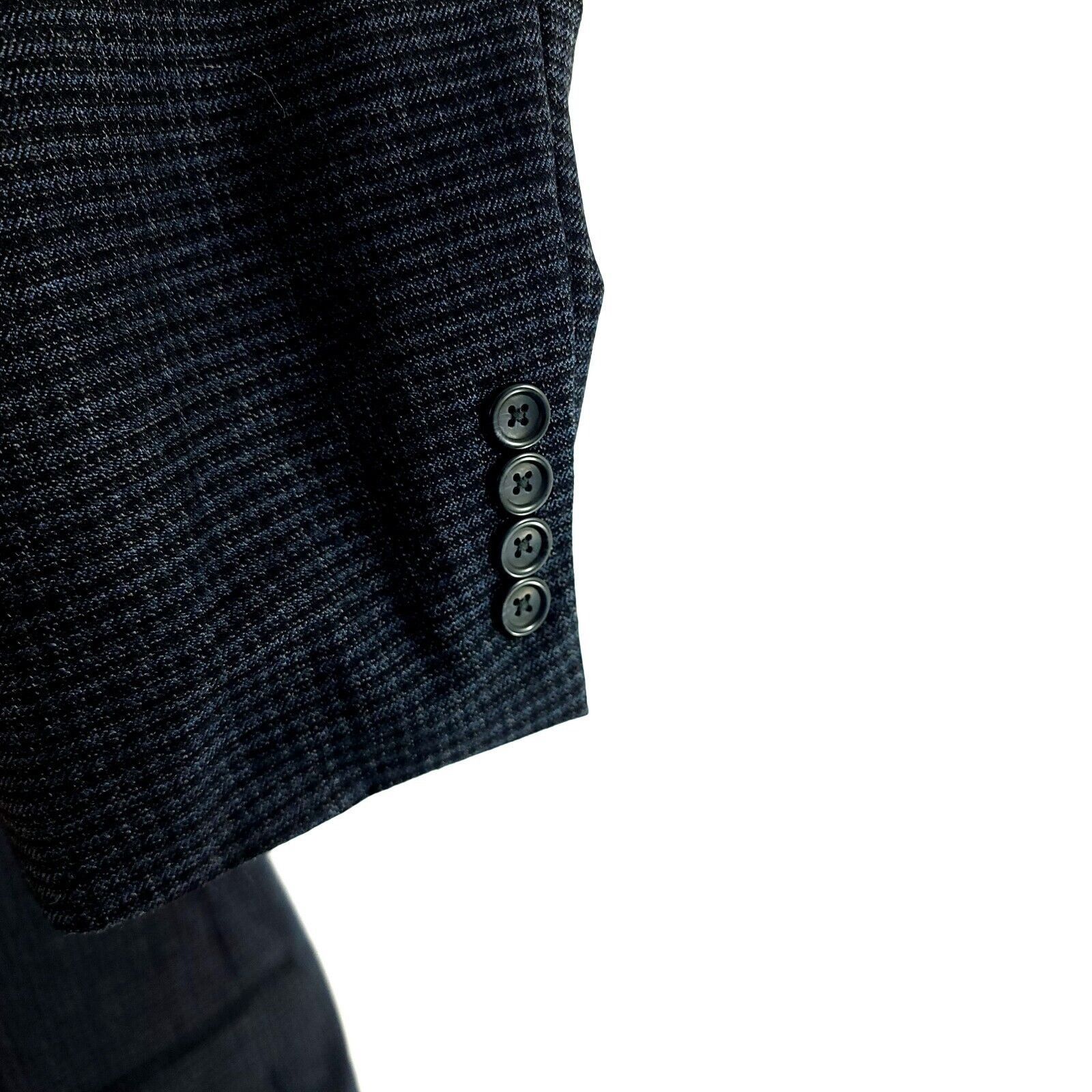 Pronto Uomo Pronto Uomo Platinum Wool 2 Button Sport Coat 42R Blue Check Size 42R - 3 Thumbnail