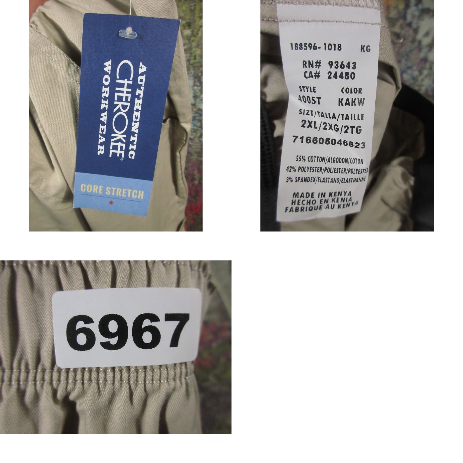 Cherokee Cherokee Scrub Pants Men 2XL Tall Beige Modern Classic NWT NEW Quality Cotton Blend Medical Workwear Size US 39 - 8 Thumbnail