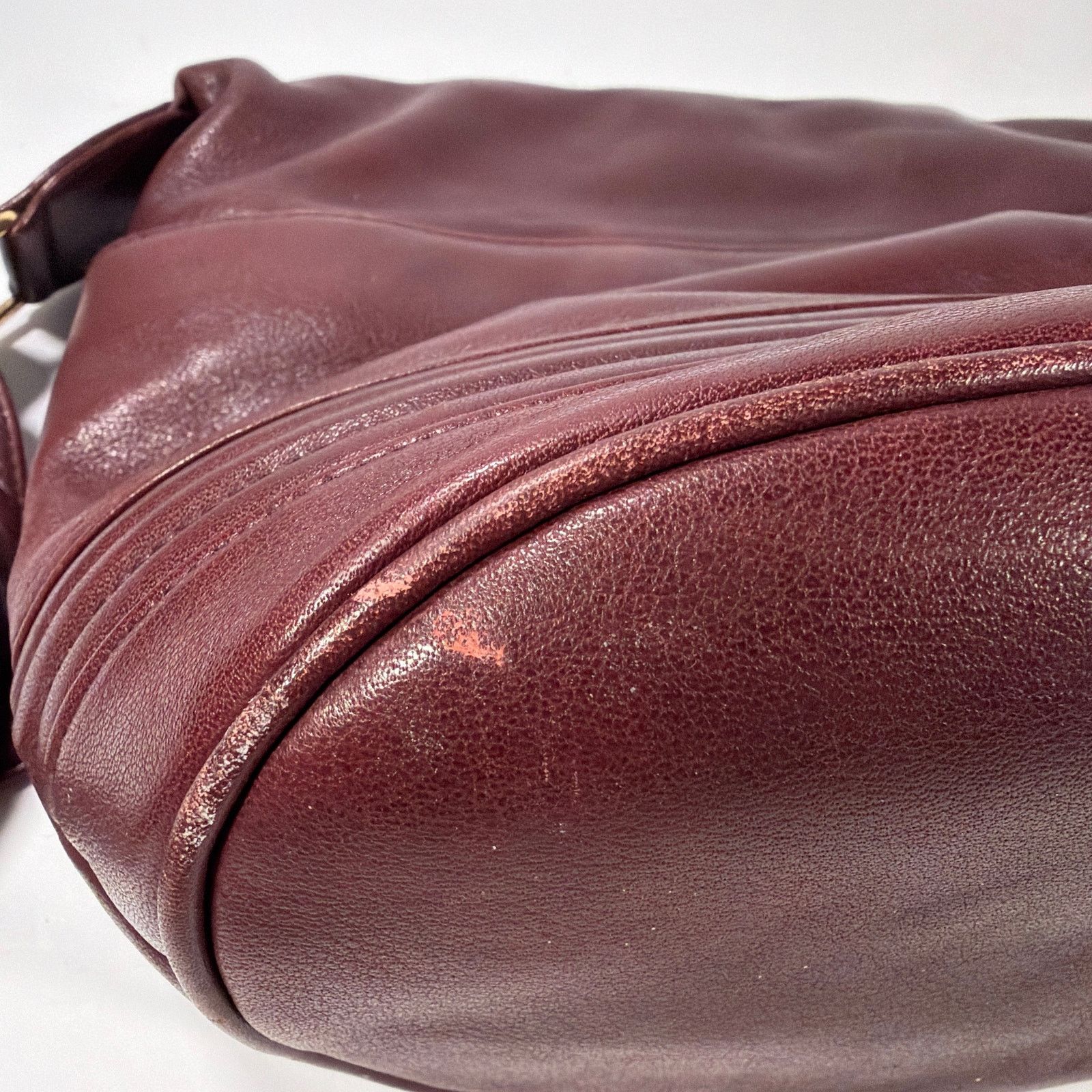 Etienne Aigner Etienne Aigner Genuine Leather Burgundy Hobo Shoulder Bag Size ONE SIZE - 8 Thumbnail