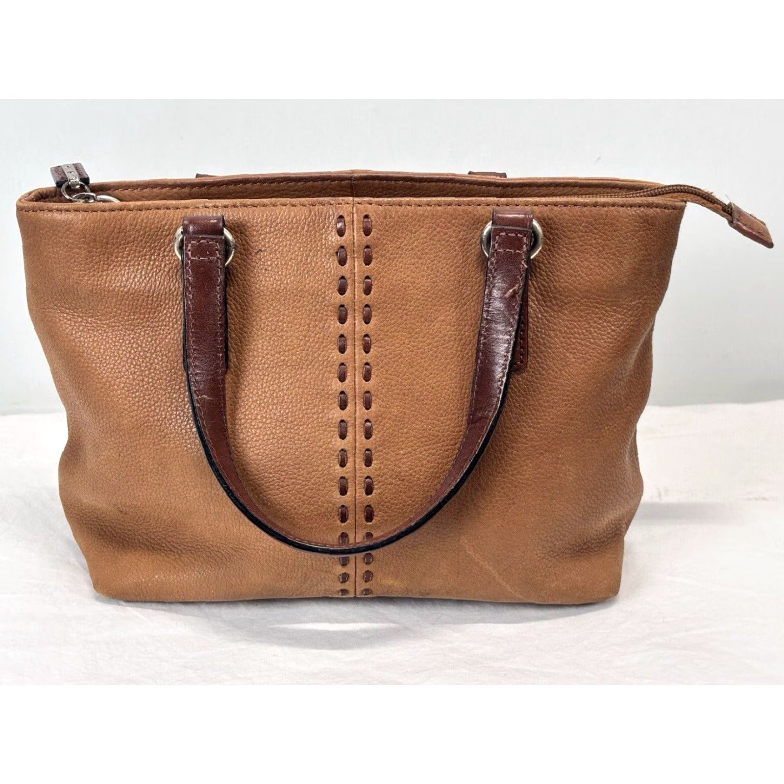 Fossil VINTAGE Fossil Satchel Bag Women Mini Brown Leather Y2K 90s Purse 3 Compartment Size ONE SIZE - 2 Thumbnail