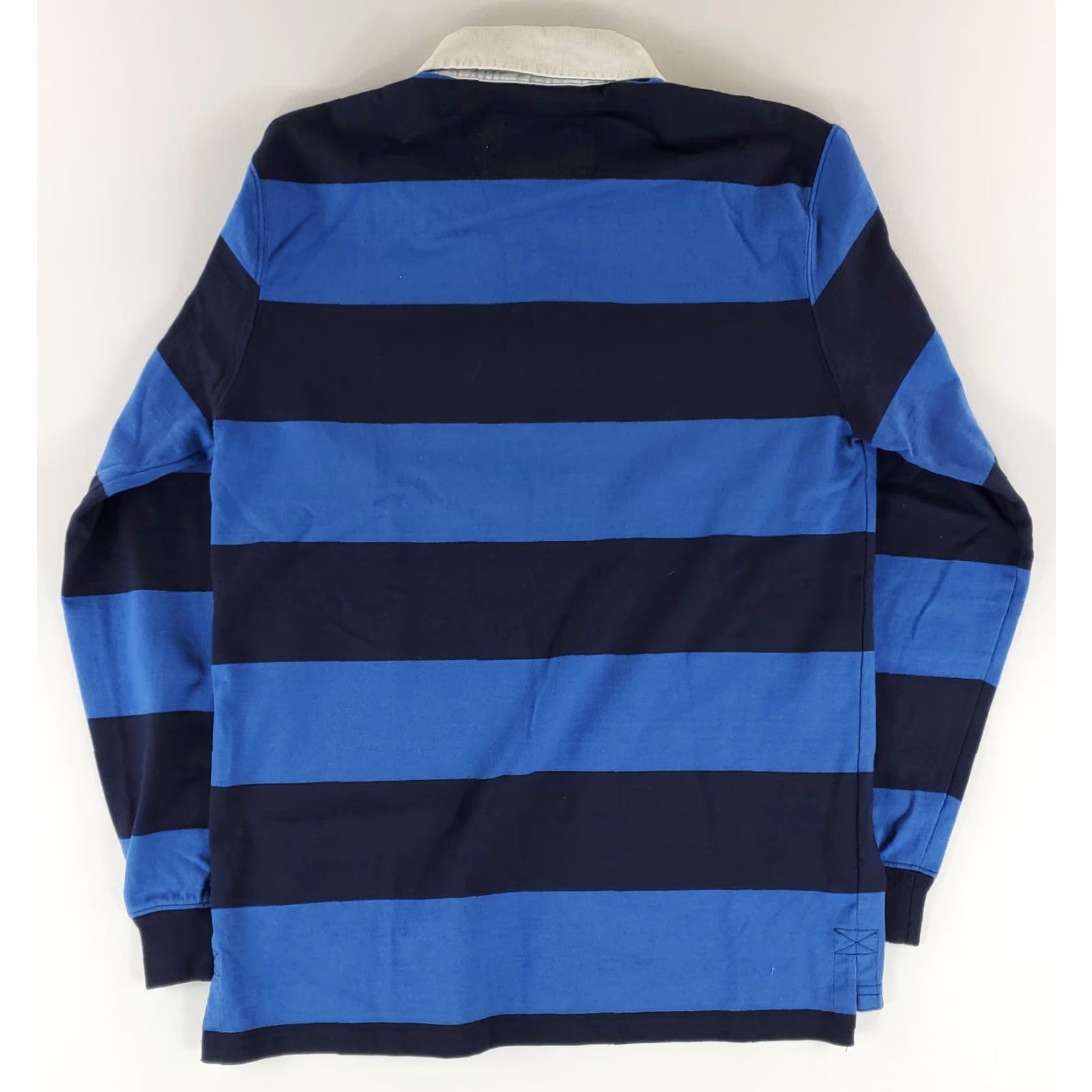 Vintage LL Bean Rugby Shirt Striped Long Sleeve Mens S Blue Size US S / EU 44-46 / 1 - 3 Thumbnail
