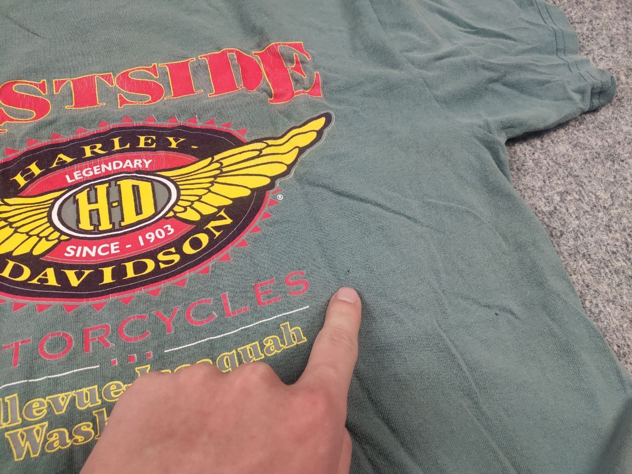 Harley Davidson Vintage 90s Harley Davidson Tultex Fastside Logo T Shirt Tee Size US M / EU 48-50 / 2 - 15 Thumbnail