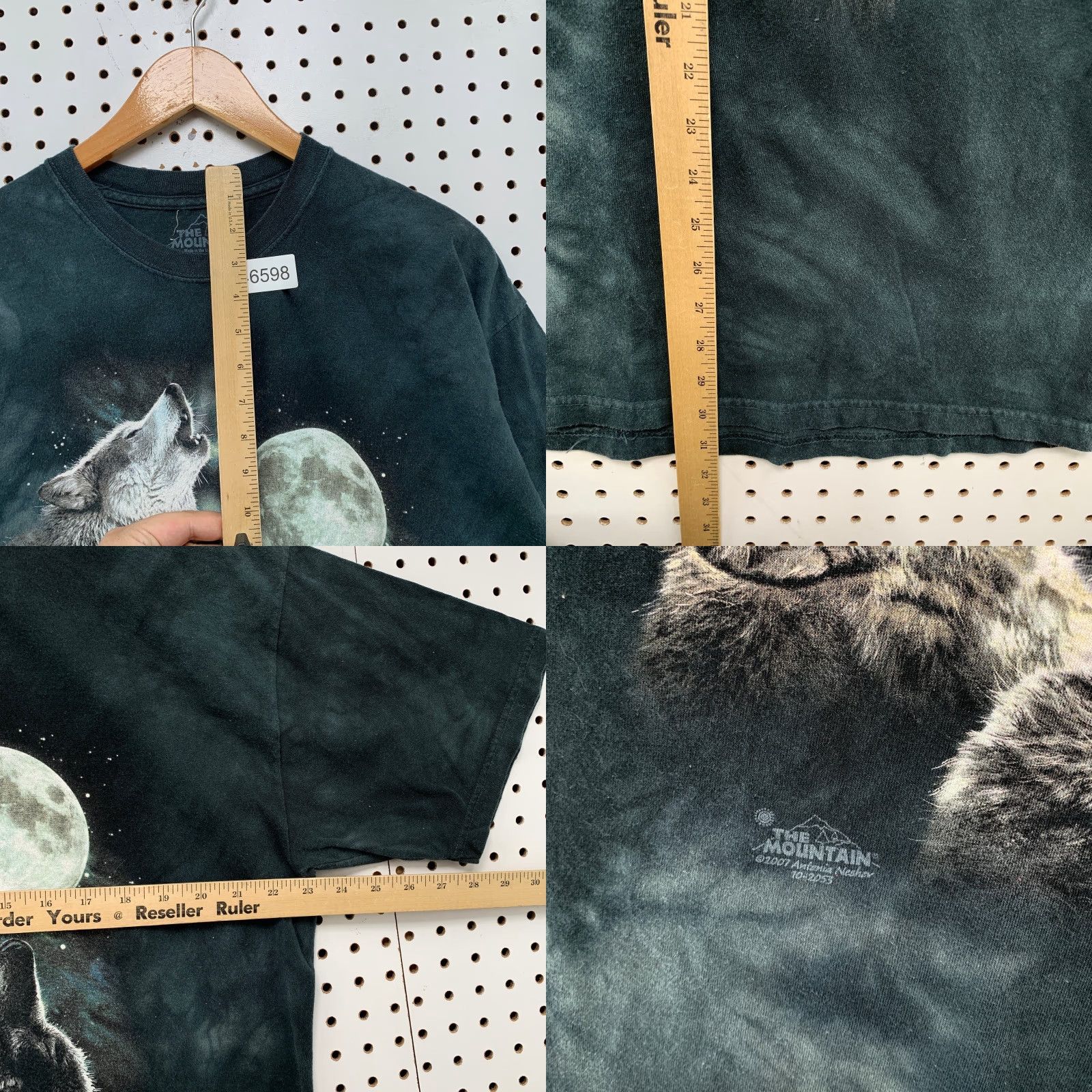 The Mountain The Mountain Wolf Moon T Shirt Mens XL Black Wolves Howling Tie Dye Made Usa Size US XL / EU 56 / 4 - 8 Thumbnail