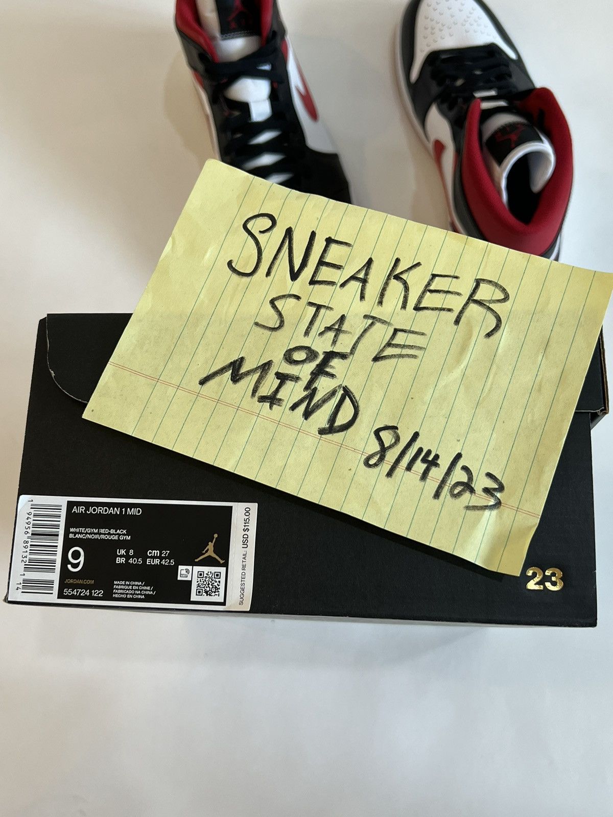 Jordan Brand × Nike BRAND NEW AIR JORDAN 1 MID “GYM RED” SIZE: 9 FAST SHIPPING Size US 9 / EU 42 - 8 Thumbnail