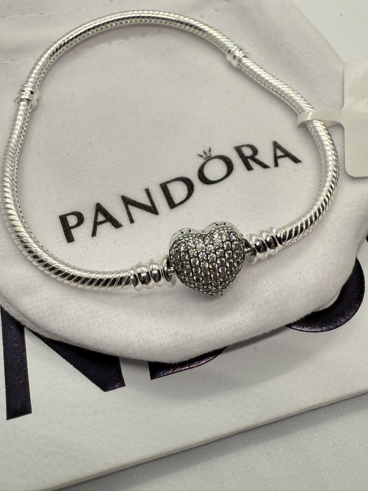 pandora Pandora Moments heart claps snake chain bracelet size 7.5 in Size ONE SIZE - 3 Thumbnail