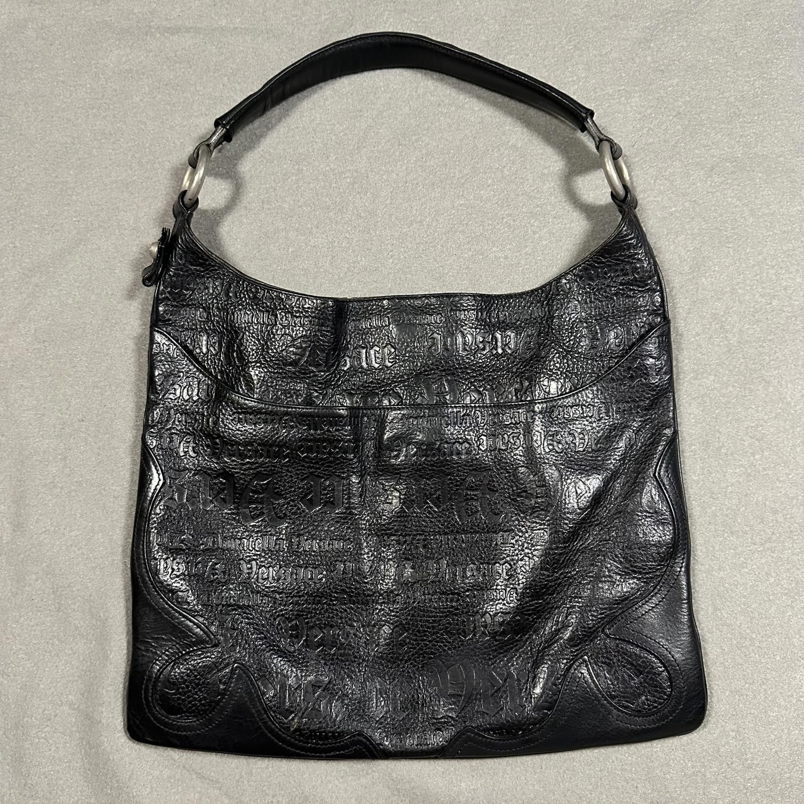 Versace Versace Bag Vintage Black Embossed Leather Shoulder Bag Size ONE SIZE - 1 Thumbnail