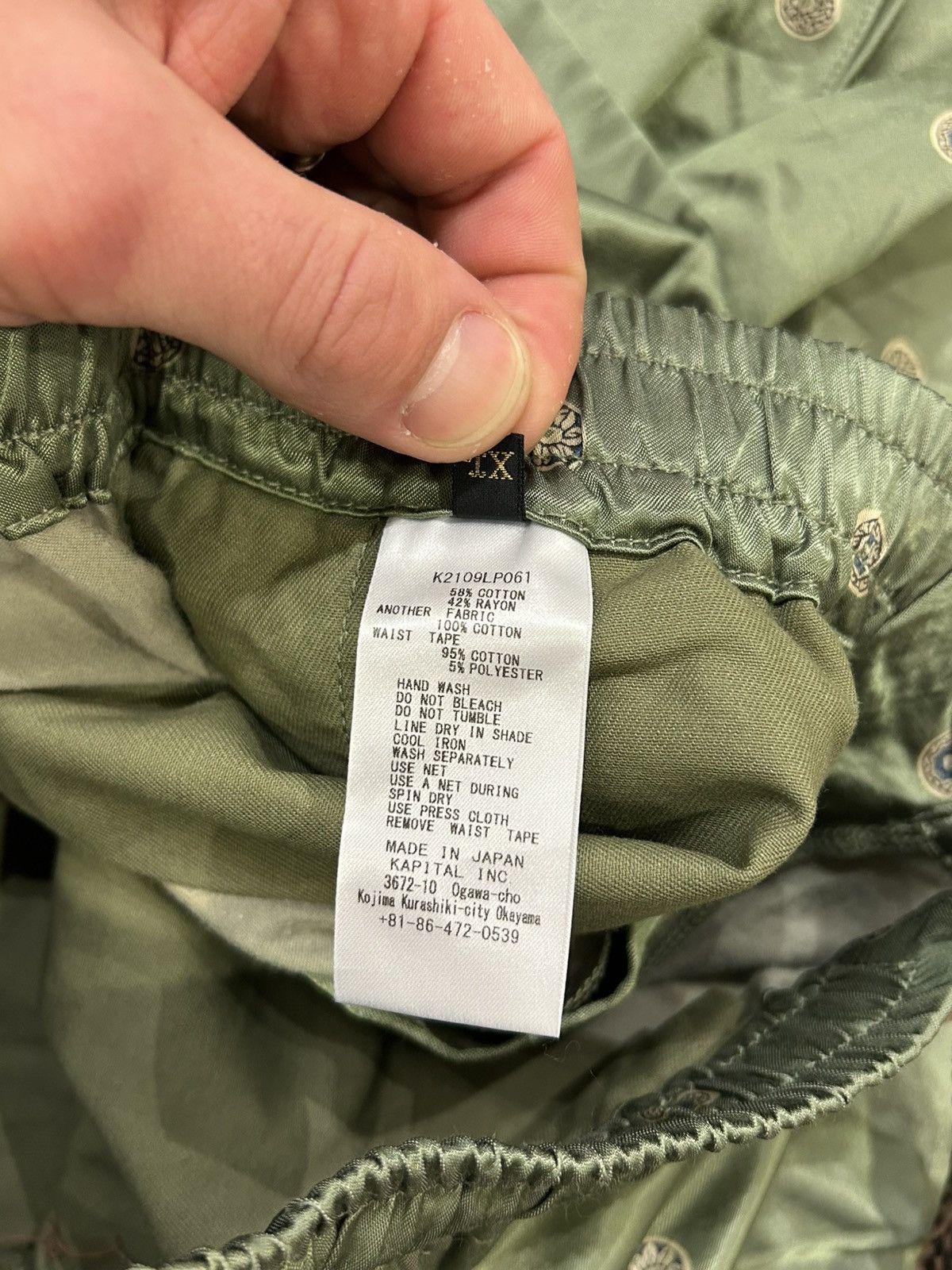 Kapital Kapital Brushed Back Bean Pattern Cotton Rayon Easy Pants Size US 32 / EU 48 - 4 Thumbnail