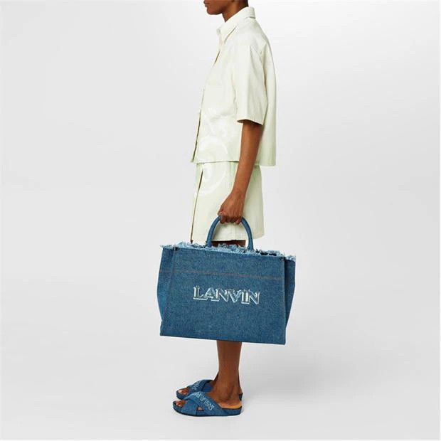 Lanvin o1g2r1mq1024 Slides in Denim Blue Size US 8 / IT 38 - 6 Thumbnail