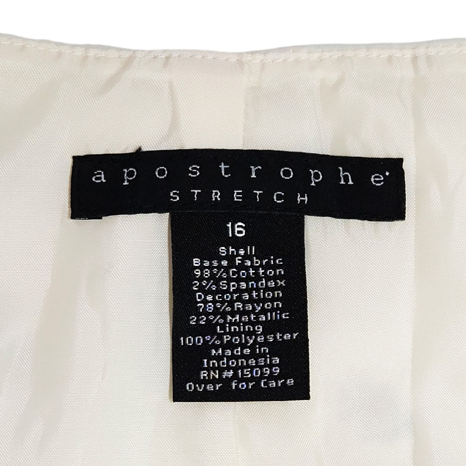 Other EUC Apostrophe Silver Floral Embroidery Skirt Sz. 16 Cream Size 38" / US 16 / IT 52 - 5 Thumbnail