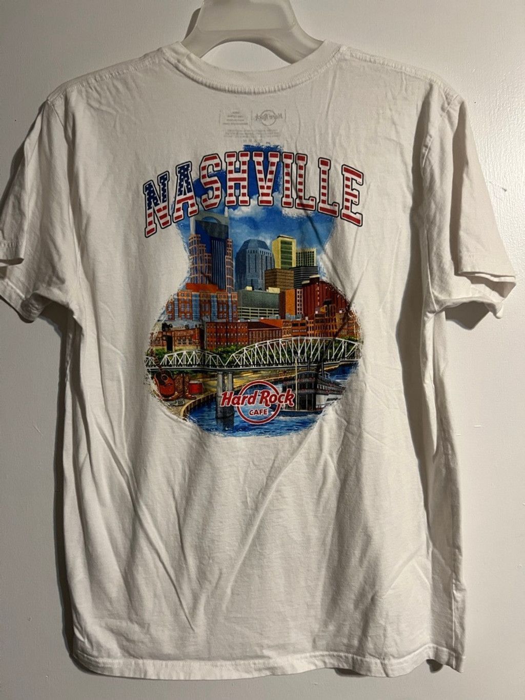 Hard Rock Cafe Men's Hard Rock Cafe Nashville White M Short Sleeve Tee Size US L / EU 52-54 / 3 - 2 Thumbnail