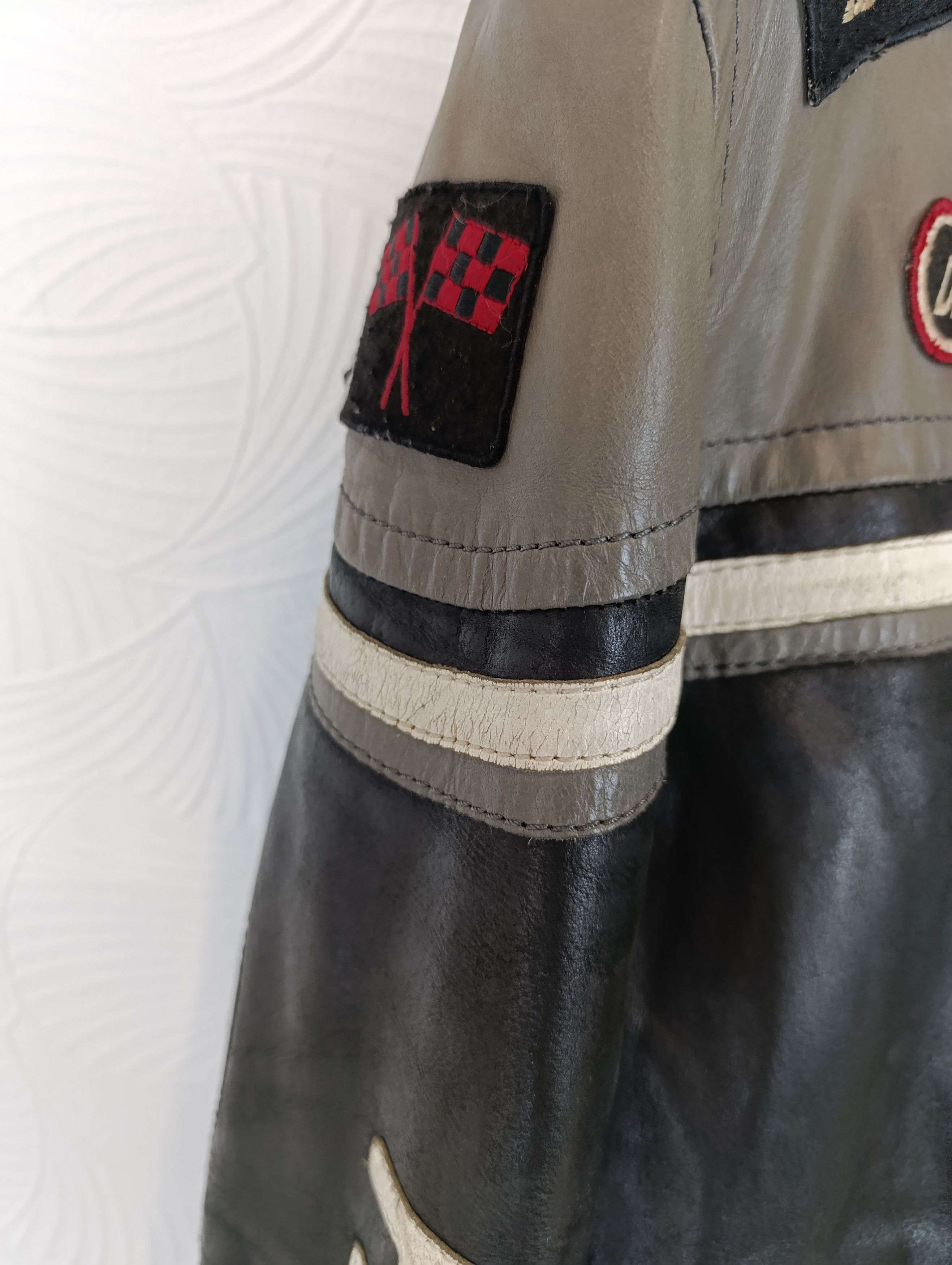 Genuine Leather × Vintage VINTAGE SNAPSHOT RACING MOTORCYCLE LEATHER BIKER JACKET Size US M / EU 48-50 / 2 - 10 Thumbnail