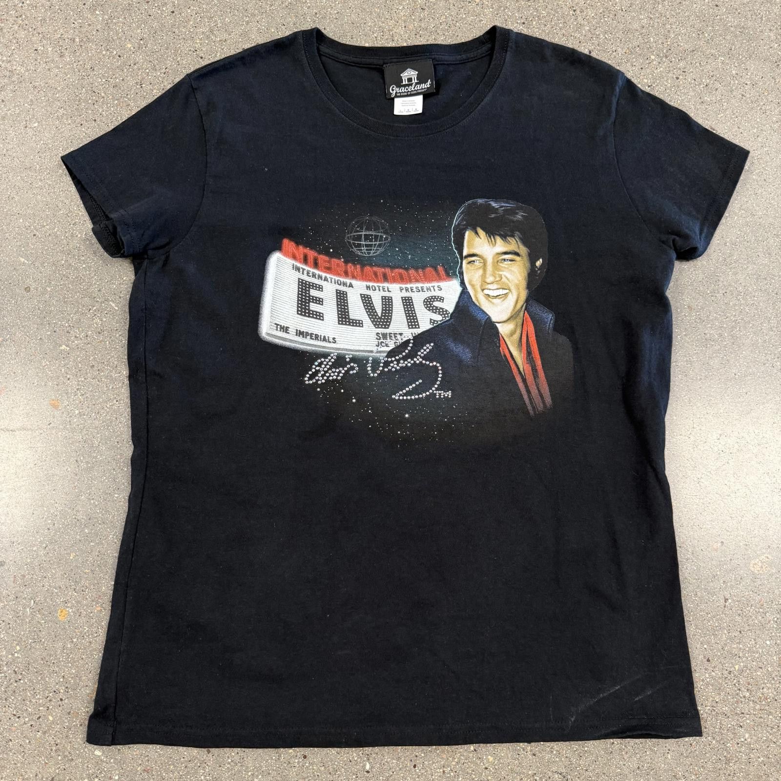 Designer Official Graceland Elvis Presley Rhinestone Shirt Women's L Size L / US 10 / IT 46 - 1 Thumbnail