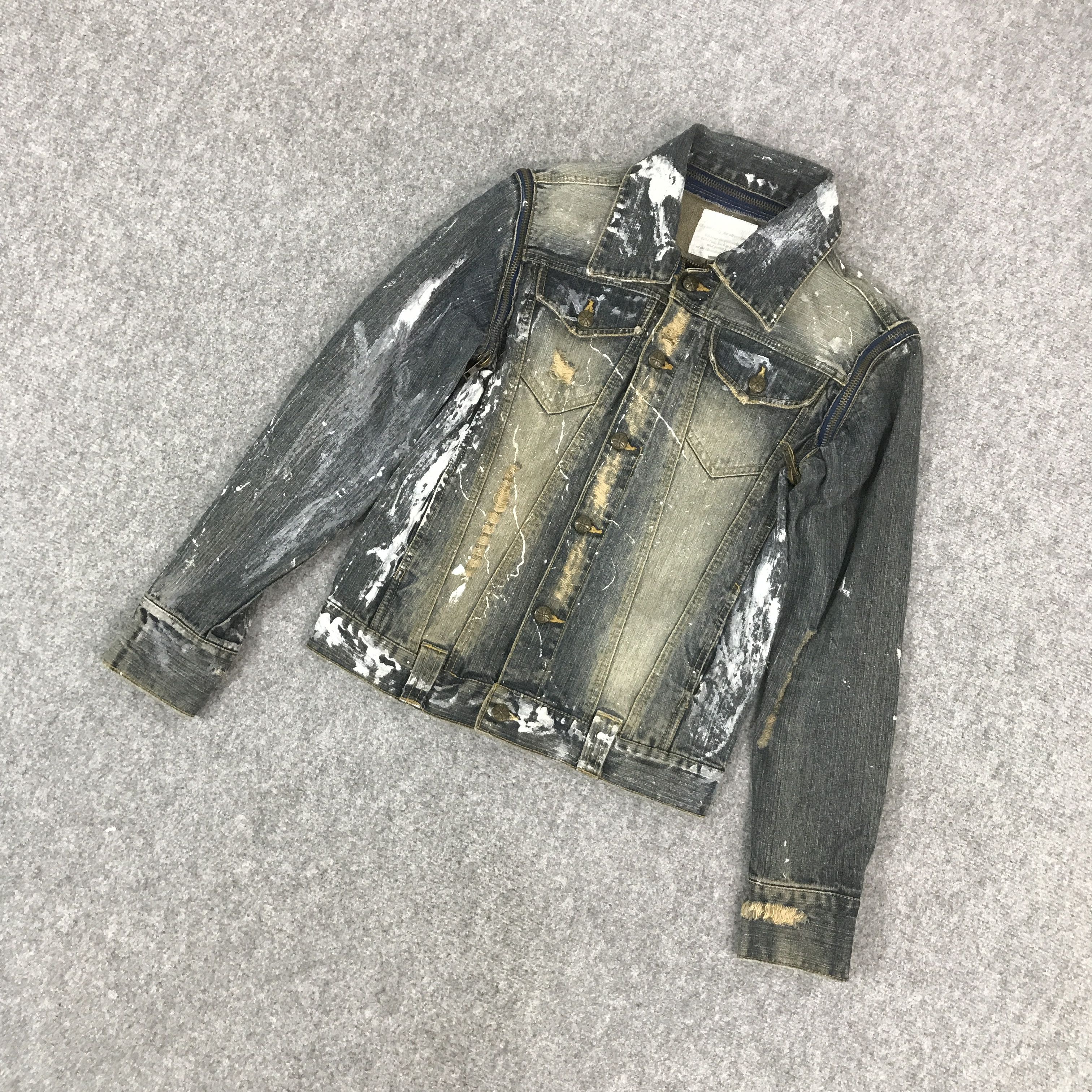 If Six Was Nine × Japanese Brand JAPANESE BRAND DENIM DISTRESSED PUNK JACKET Size US M / EU 48-50 / 2 - 5 Thumbnail