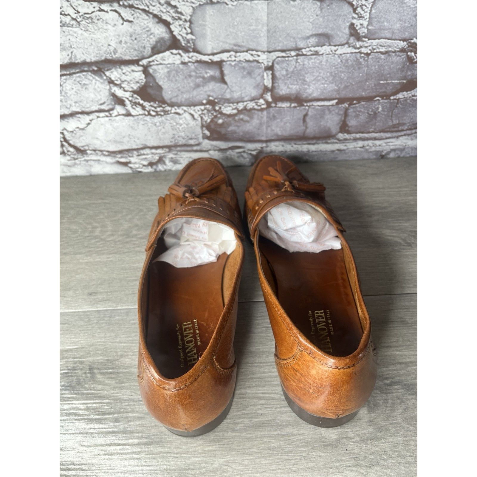 Hanover Hanover Brown Leather Kiltie Tassel VTG Loafers Dress Shoes Size US 10.5 / EU 43-44 - 6 Thumbnail