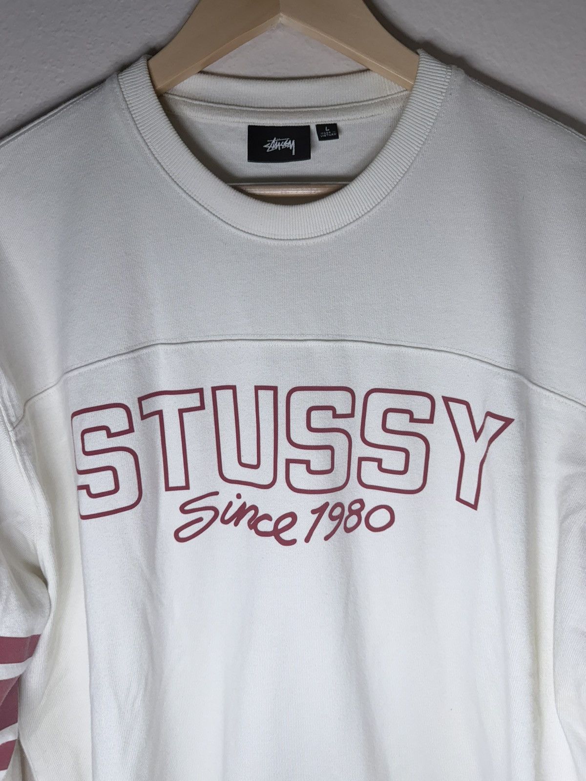 Stussy Football Crew Bone SIZE Large