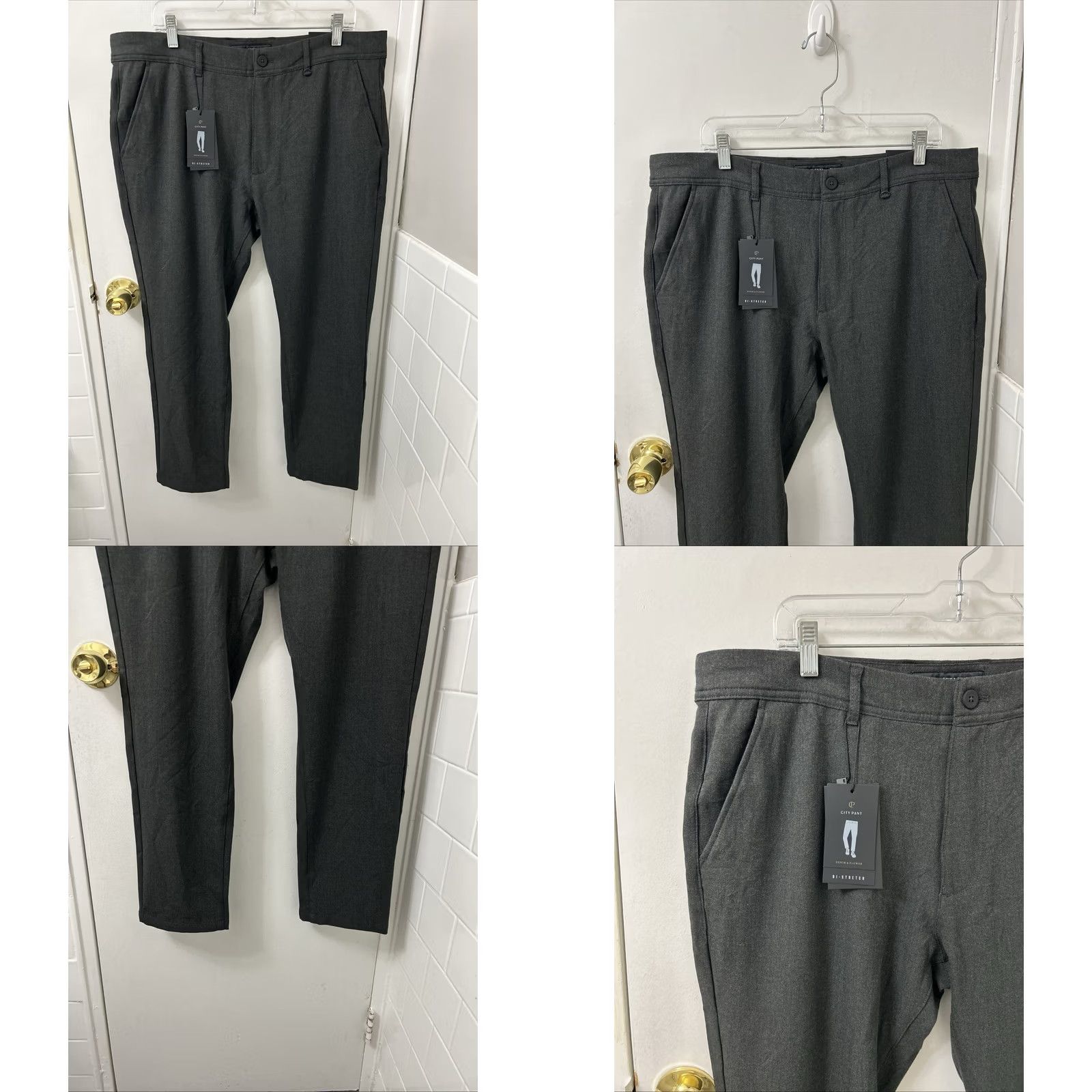 Denime Denim & Flower Ricky Singh City Pant Pants Mens 36x28 Gray Stretch Trousers NWT Dress Pants Flat Front BW Size US 36 / EU 52 - 8 Thumbnail