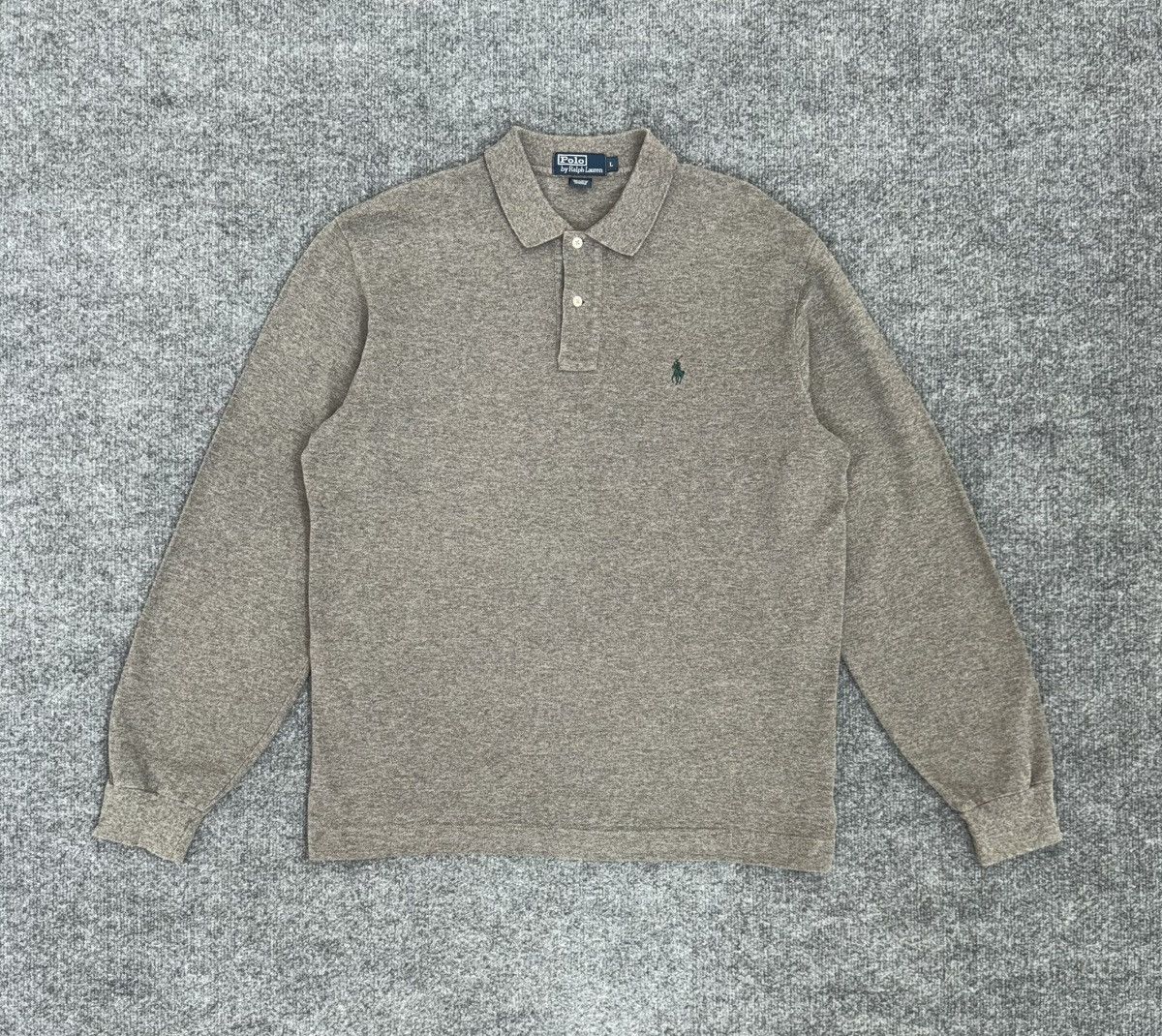 Vintage Polo Ralph Lauren Long Sleeve Polo Shirt Grey