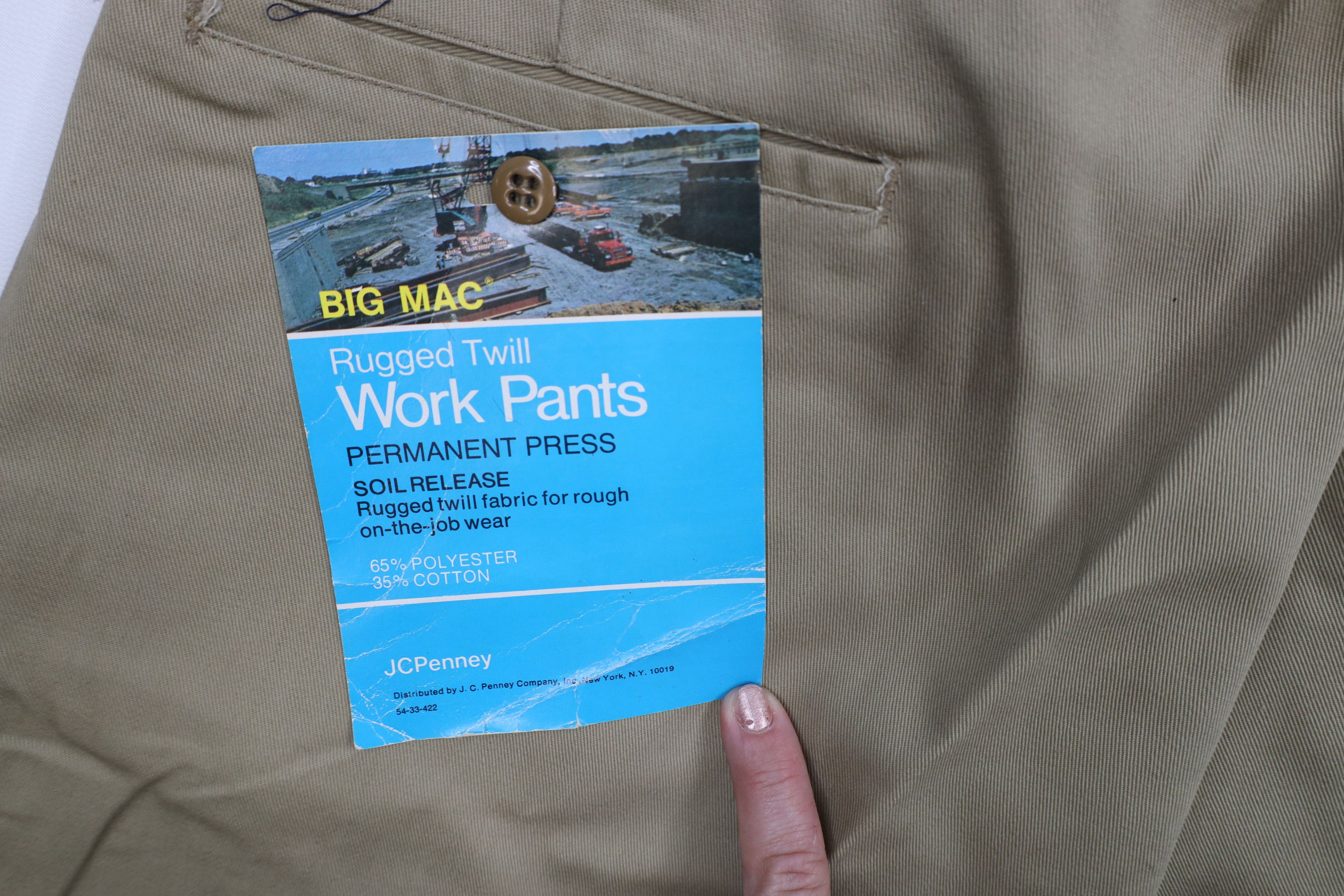 Big Mac × Vintage Deadstock Vintage 70s Big Mac Twill Wide Leg Work Pants USA Size US 38 / EU 54 - 12 Thumbnail