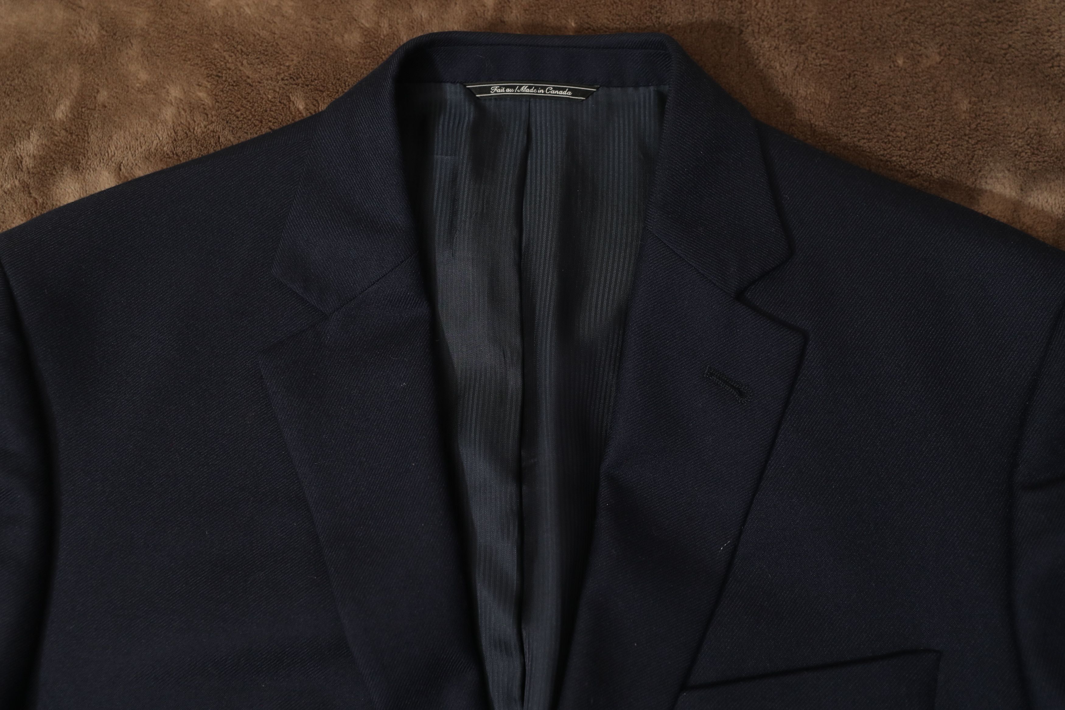 Saks Fifth Avenue Saks 5th Ave Cashmere Navy Suit Jacket (42R) Size 42R - 6 Thumbnail