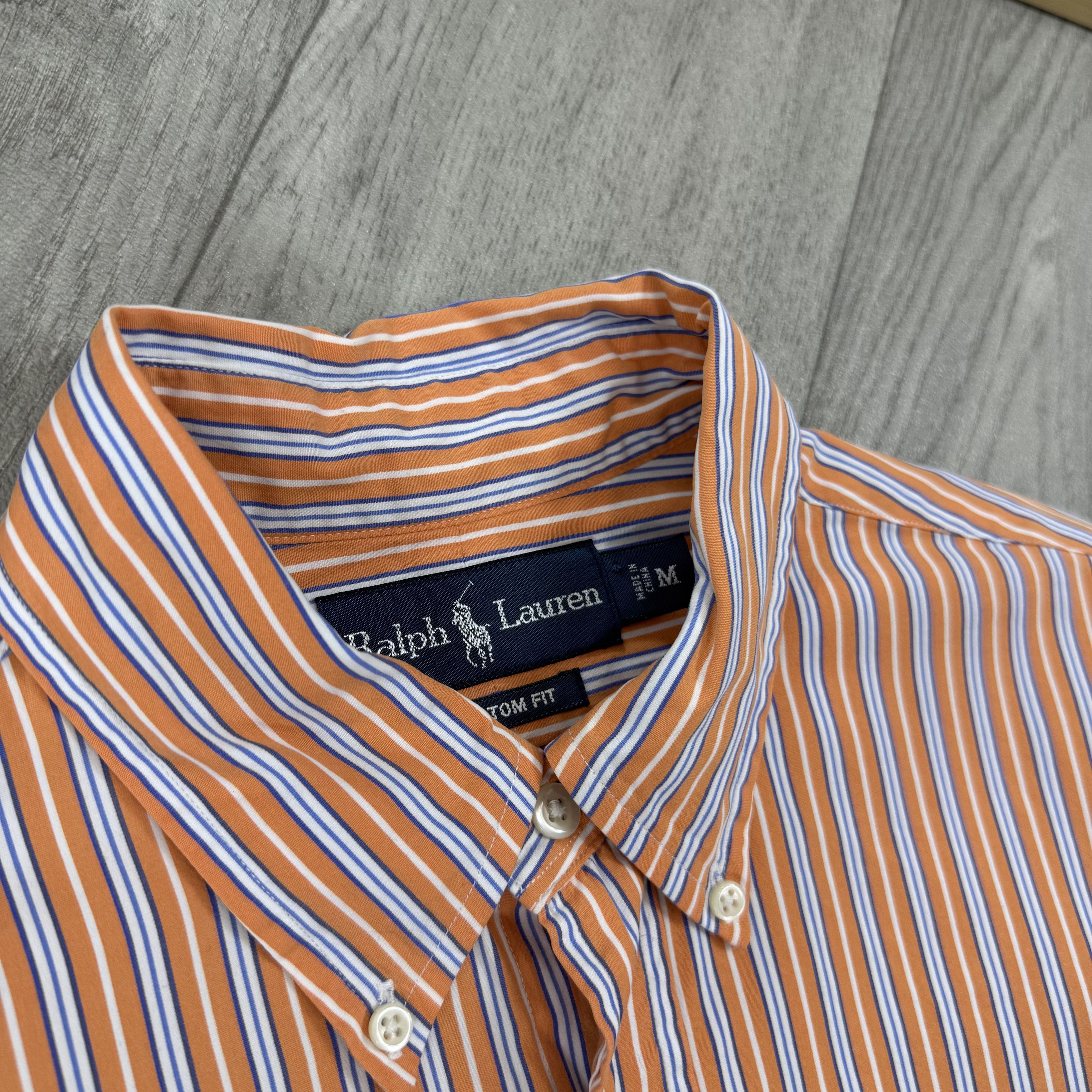 Polo Ralph Lauren Vintage Polo Ralph Lauren 90s Orange Striped Button Up Shirt Size US M / EU 48-50 / 2 - 8 Thumbnail