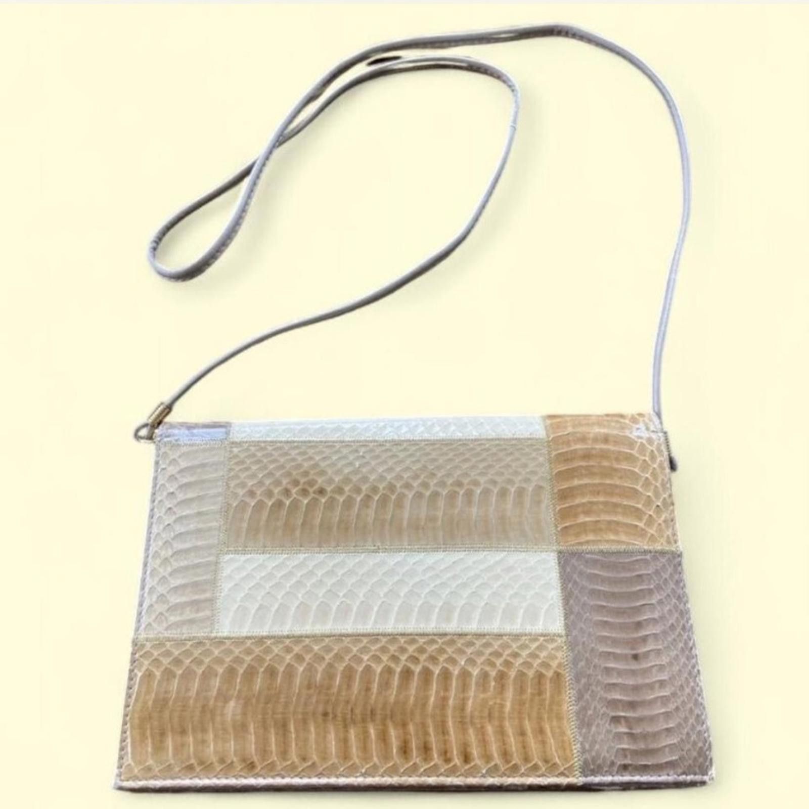 Designer Vintage 70s J Renee Snakeskin Clutch Satchel Handbag Size ONE SIZE - 1 Thumbnail