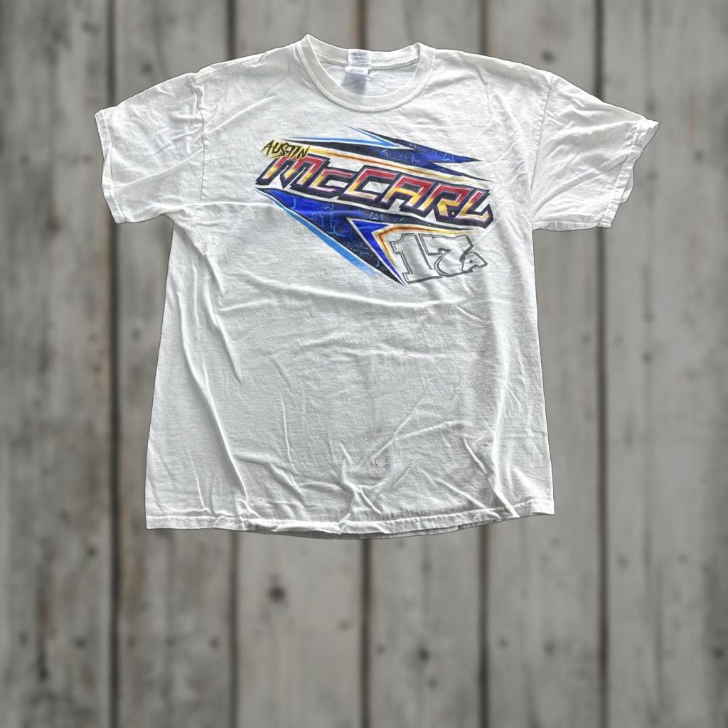 Gildan Austin McCarl Shirt Mens Large White Graphic Sprint Car Racing 17A Double-Sided Size US L / EU 52-54 / 3 - 1 Thumbnail