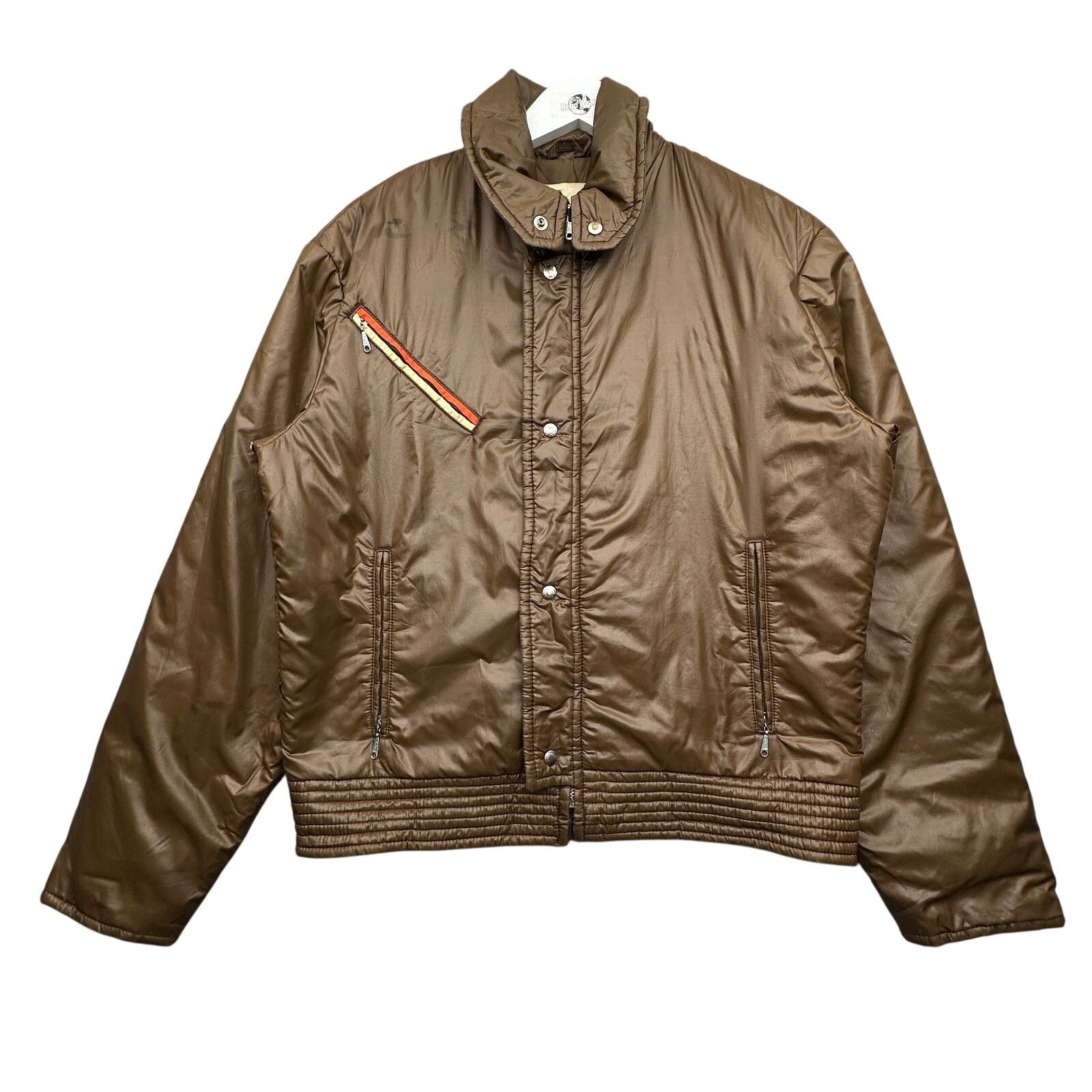 Vintage 70s White Stag Puffer Jacket Mens Large Brown