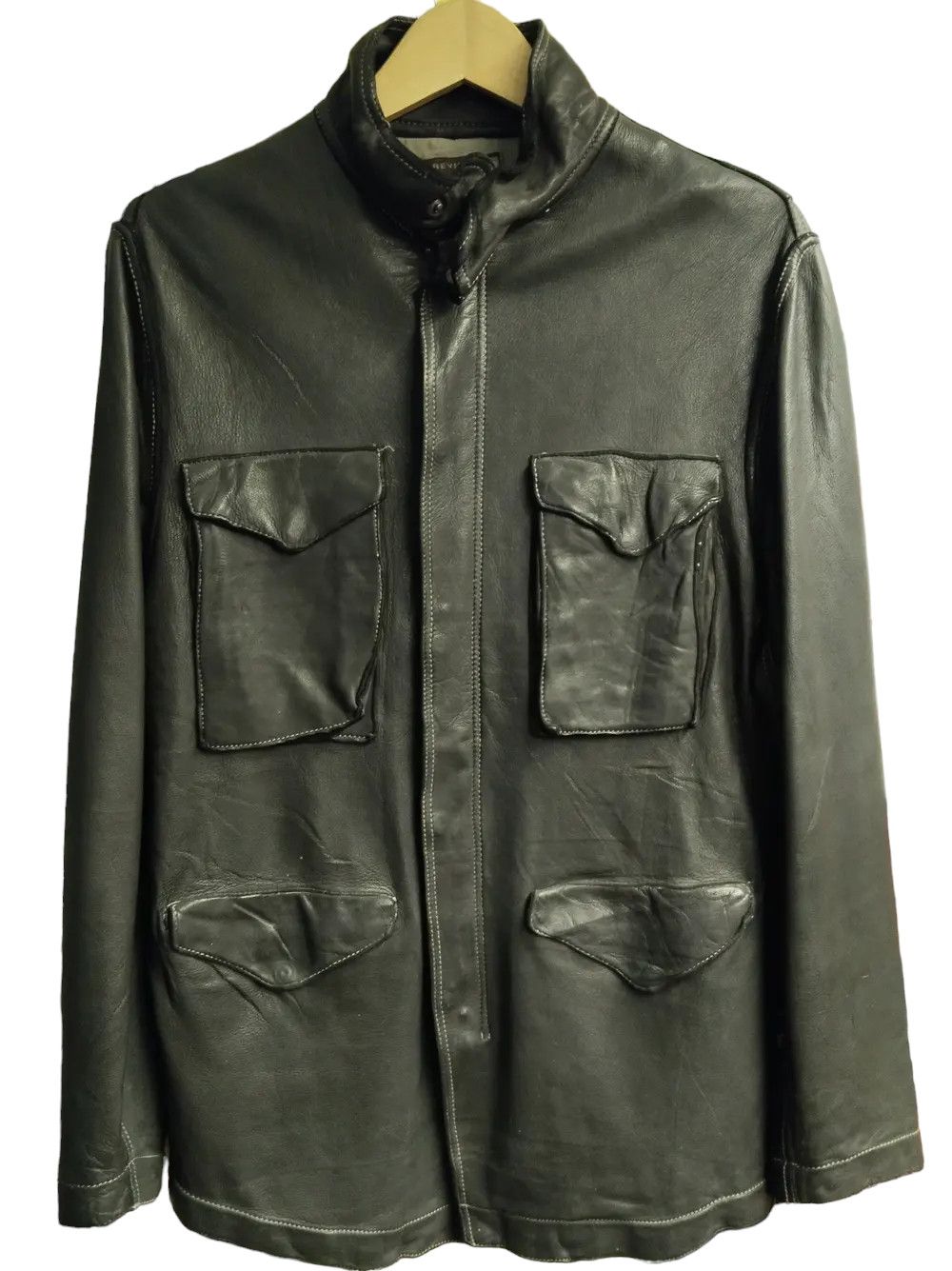 Vintage Military Leather Jacket Preview Milano
