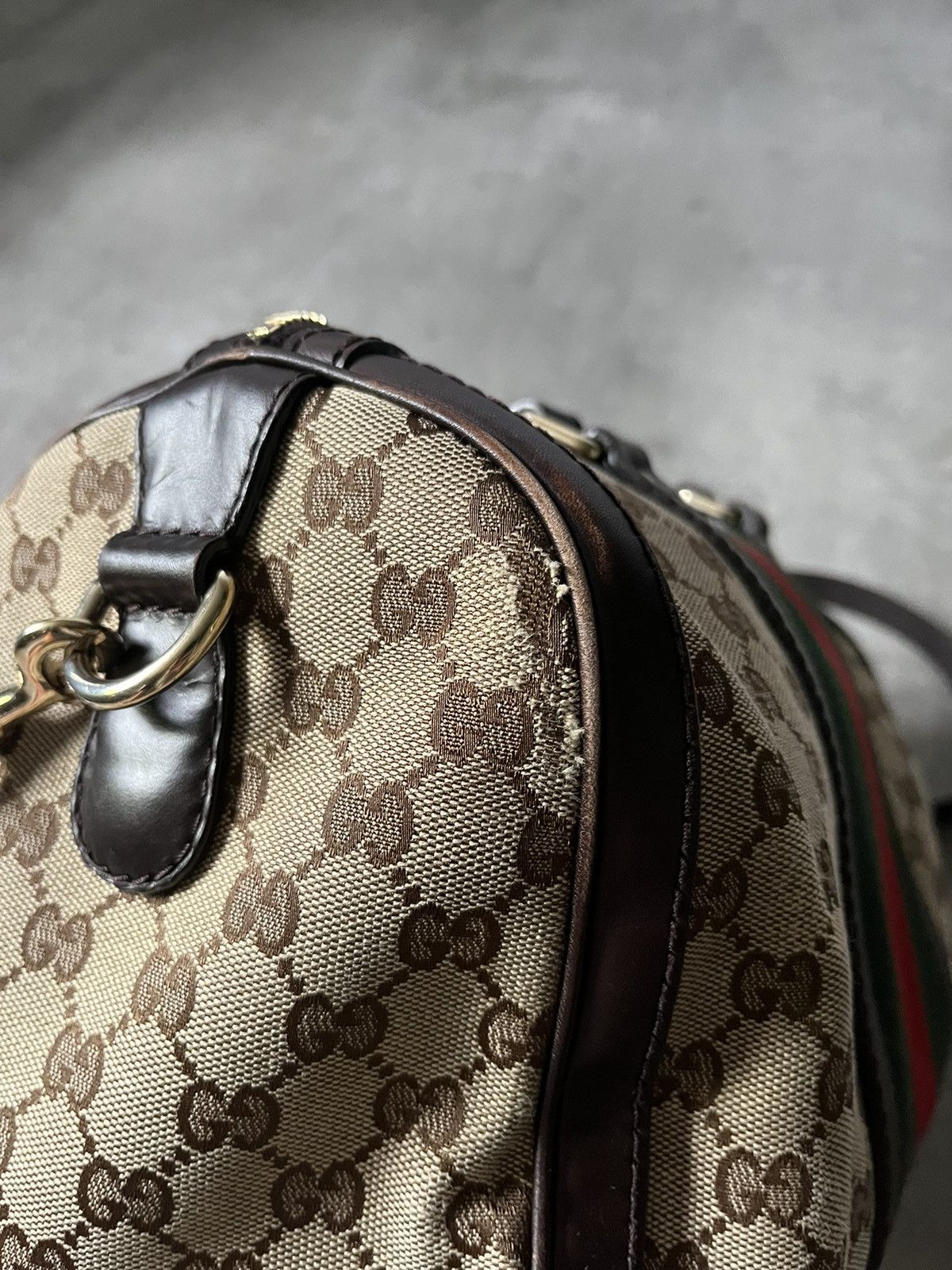 Gucci Vintage Gucci Boston bag leather beige brown Size ONE SIZE - 10 Thumbnail