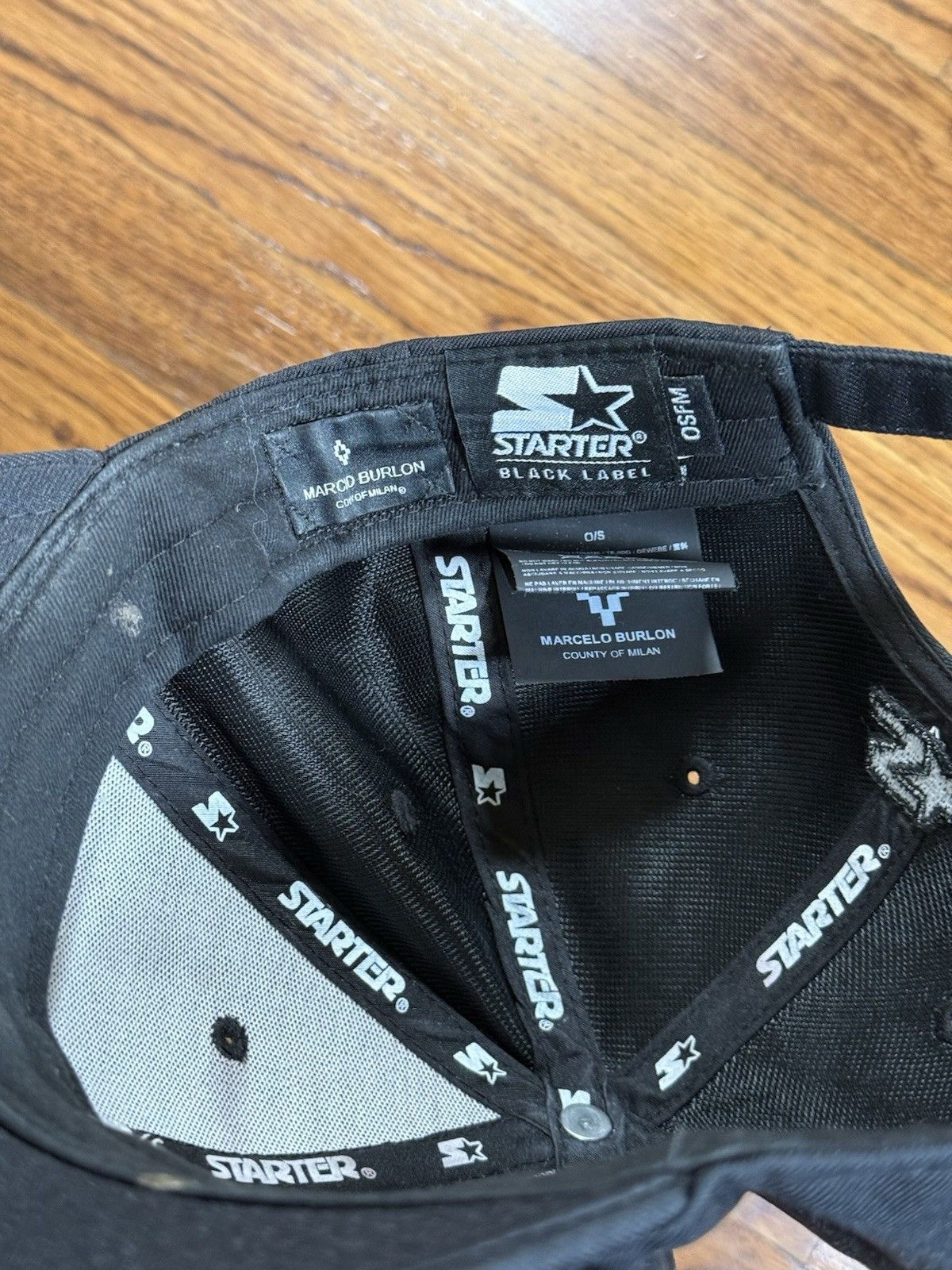 Marcelo Burlon MARCELO BURLON x Starter Baseball Cap Hat Black One Size Size ONE SIZE - 8 Thumbnail