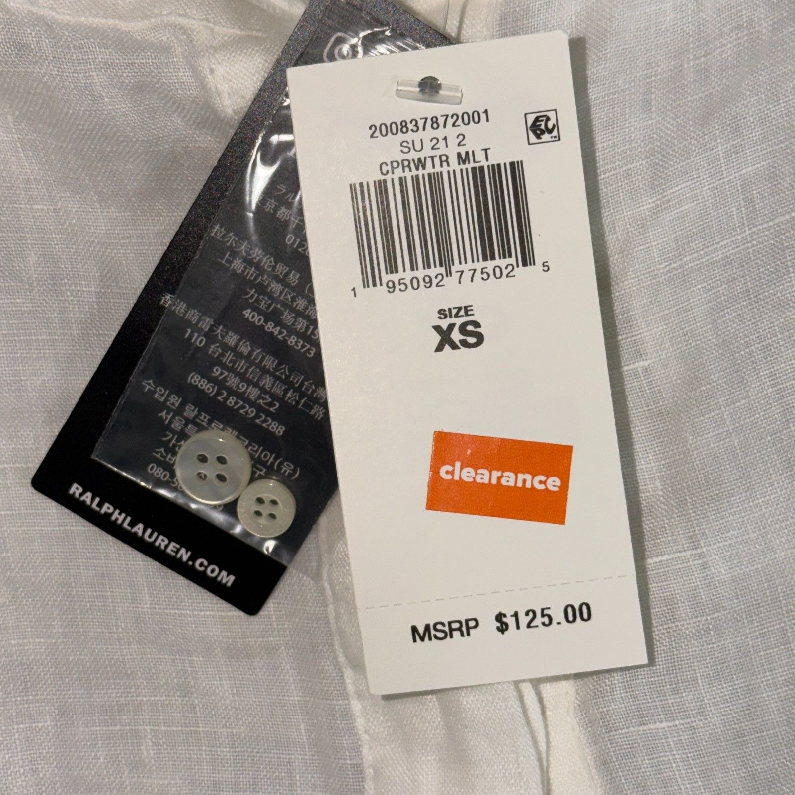 Lauren Ralph Lauren Lauren Ralph Lauren Tunic Womens XS White NWT 100% Linen Size XS / US 0-2 / IT 36-38 - 9 Thumbnail