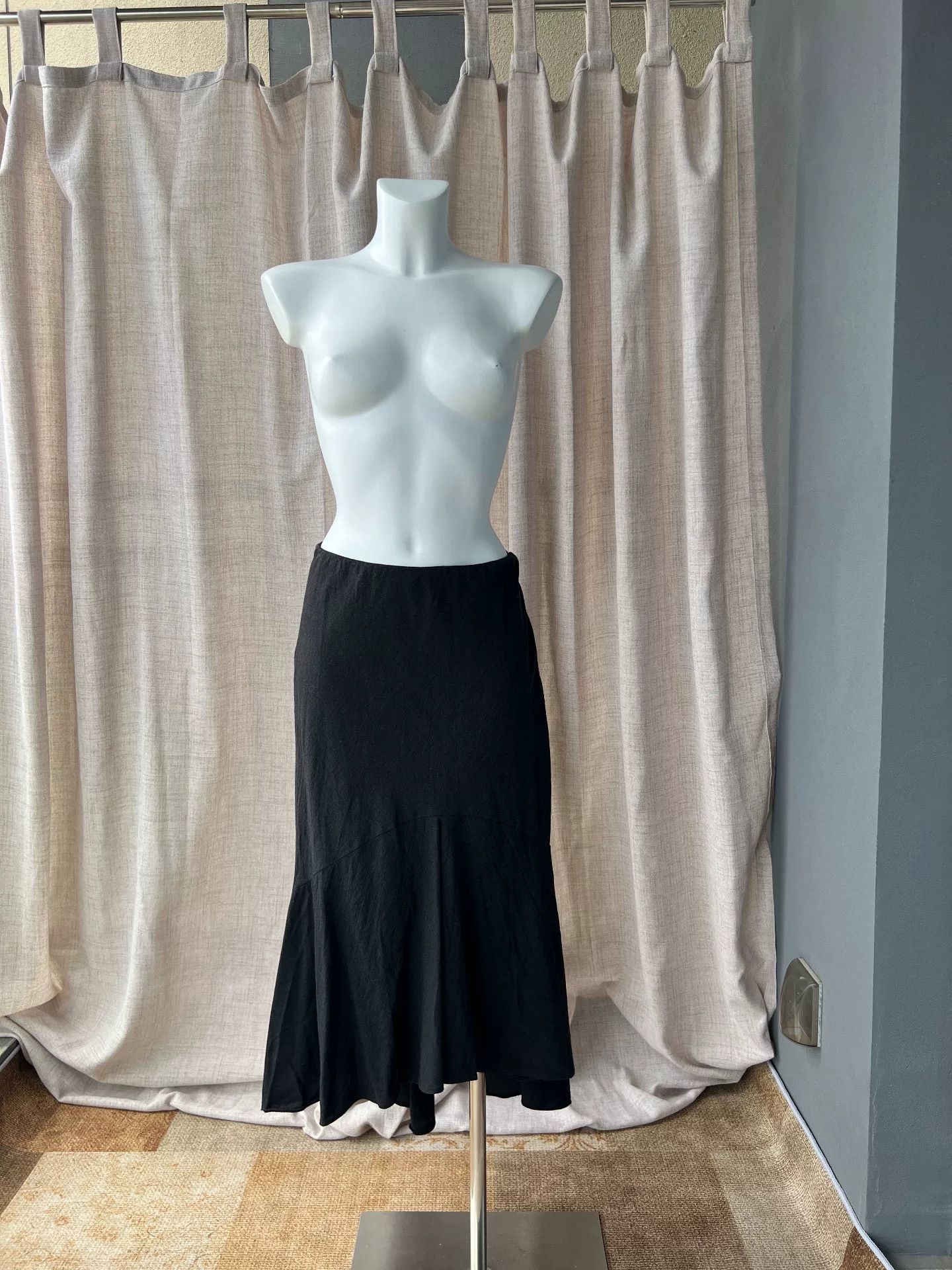 Ralph Lauren RALPH LAUREN Black Wool Fishtail Skirt Size 38" / US 16 / IT 52 - 1 Thumbnail