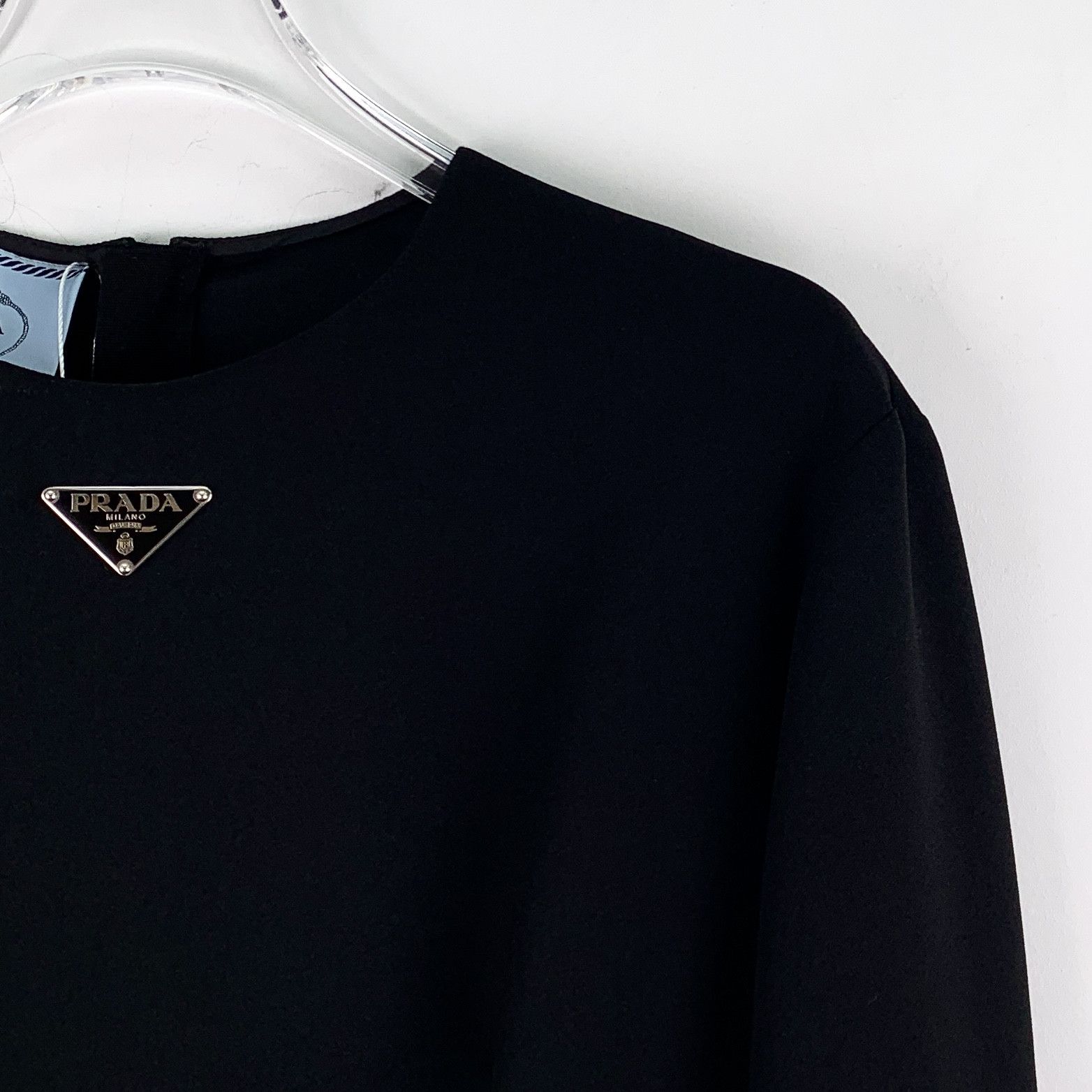 Prada Prada Triangle Logo Knit Dress Black (38S) Size S / US 4 / IT 40 - 3 Thumbnail