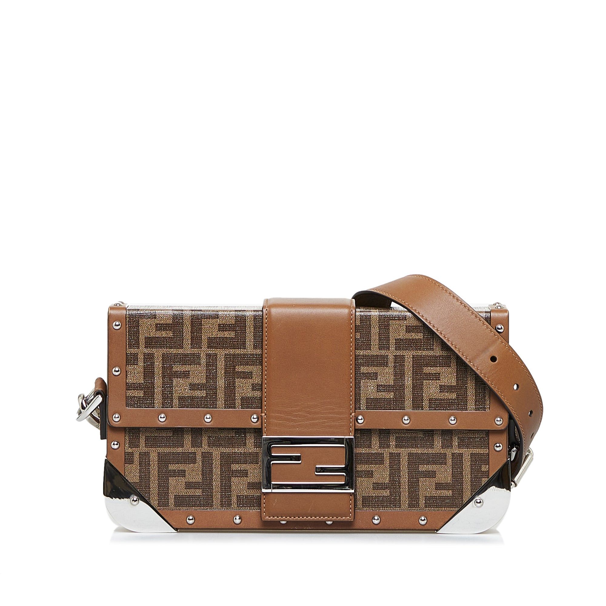 image of Fendi Zucca Baguette Trunk in Brown, Women's