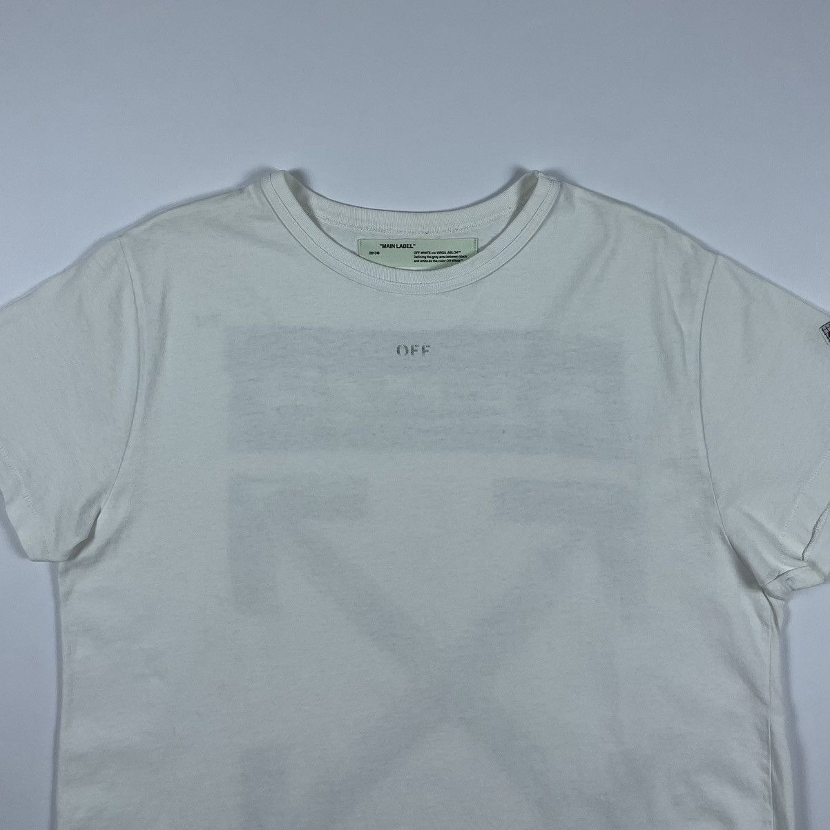 Off White Distressed Faded Black Arrows White T-shirt