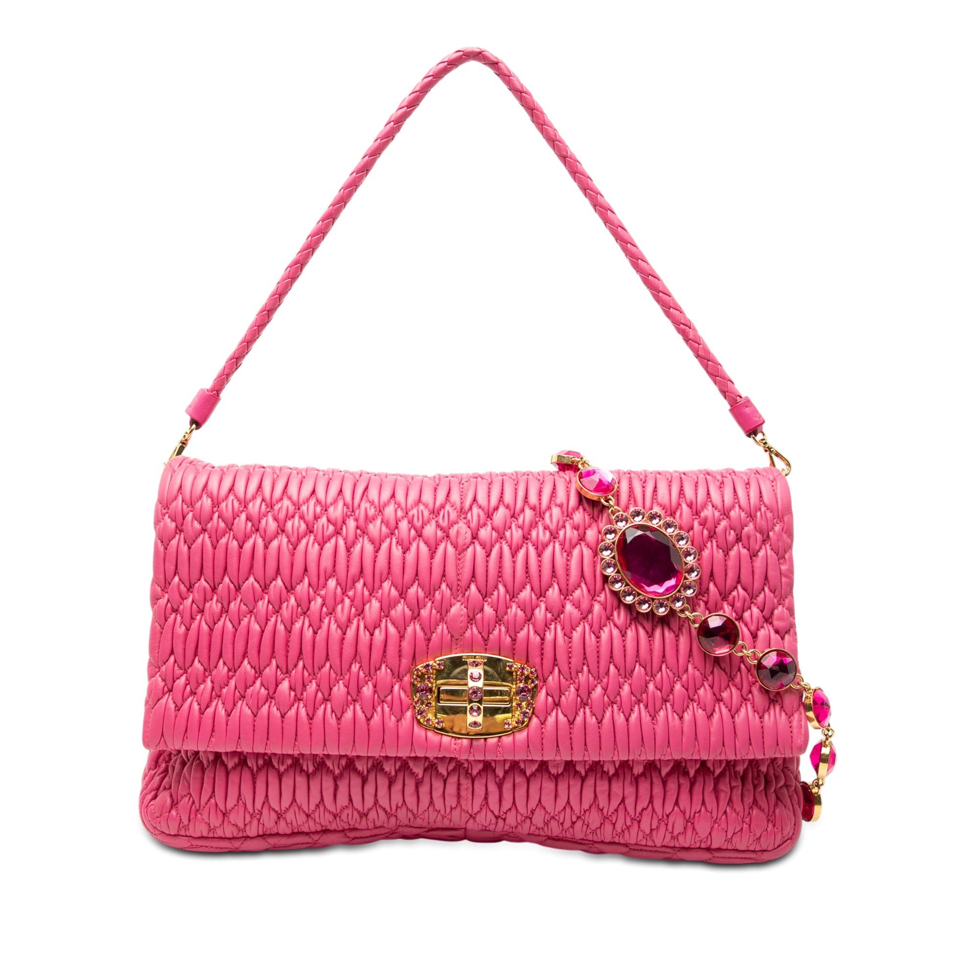 Miu Miu Matelasse Nappa Crystal Chain Satchel Size ONE SIZE - 1 Thumbnail