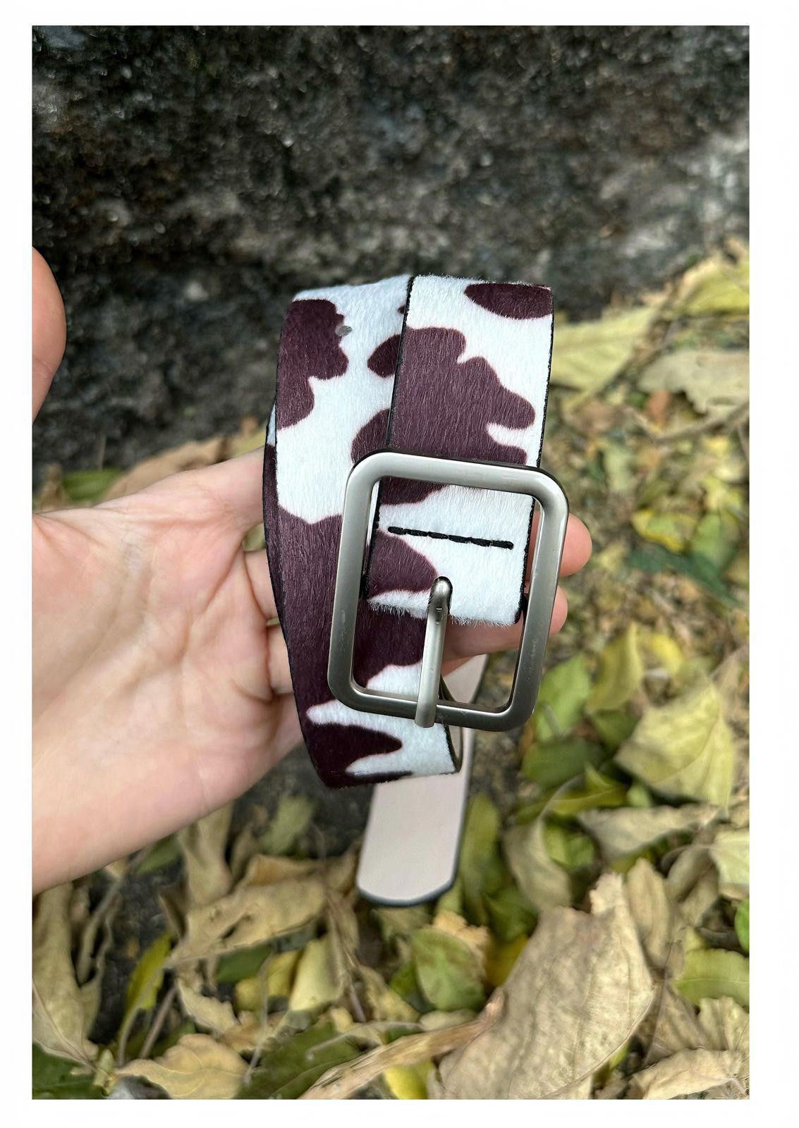 Leather y2k Cow Print Belt Size ONE SIZE - 1 Thumbnail