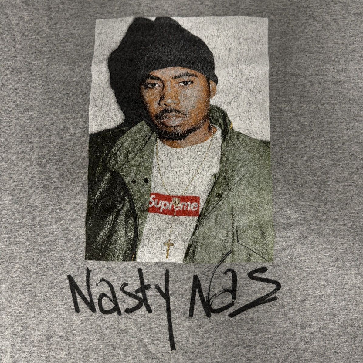 Supreme NAS X SUPREME PHOTO TEE GREY Size US L / EU 52-54 / 3 - 3 Thumbnail