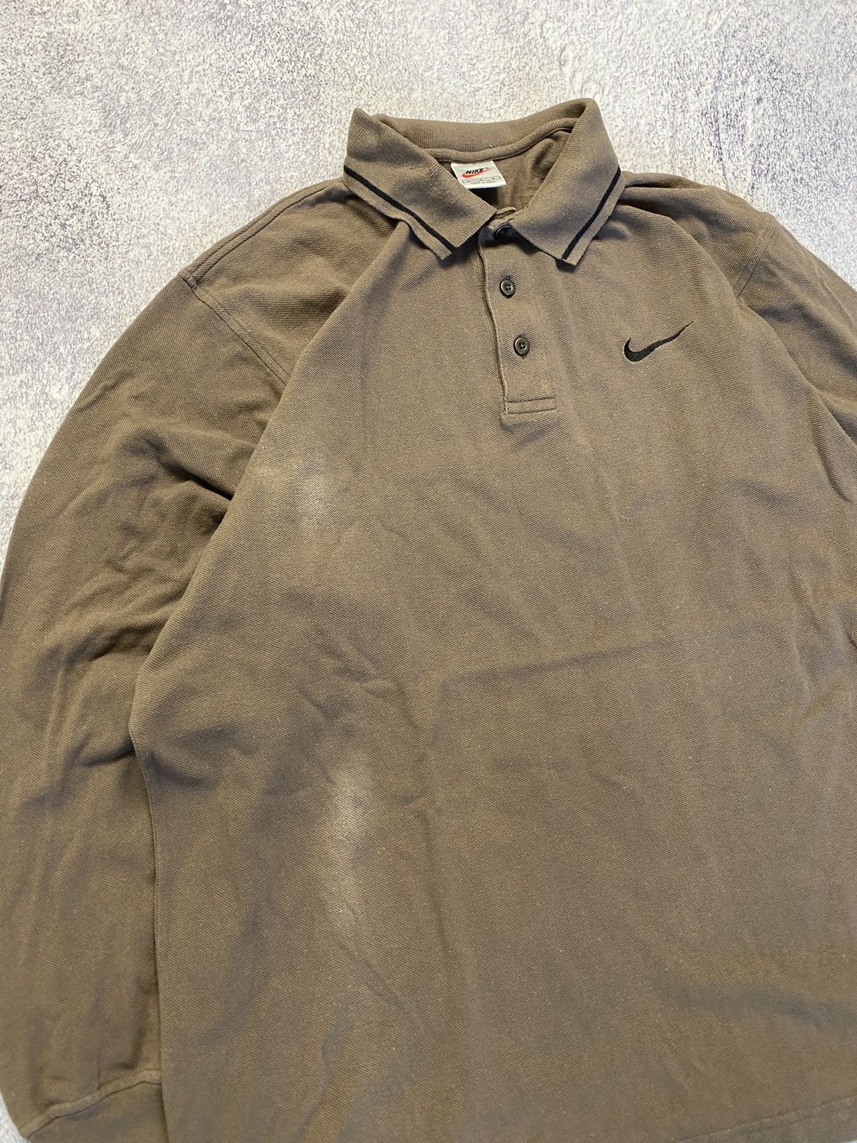 Nike × Vintage Vintage Nike Brown Rugby Longsleeve Shirt Swoosh Y2K Size US L / EU 52-54 / 3 - 4 Thumbnail