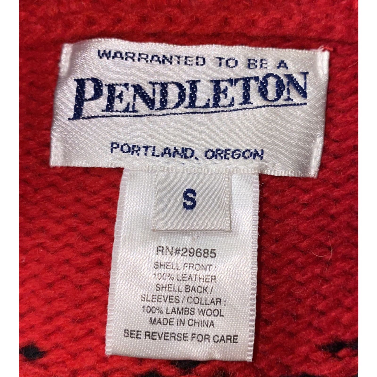 Pendleton Pendleton Jacket Womens Red/Black Leather Button Front Aztec Southwest Casual Size S Size S / US 4 / IT 40 - 6 Thumbnail