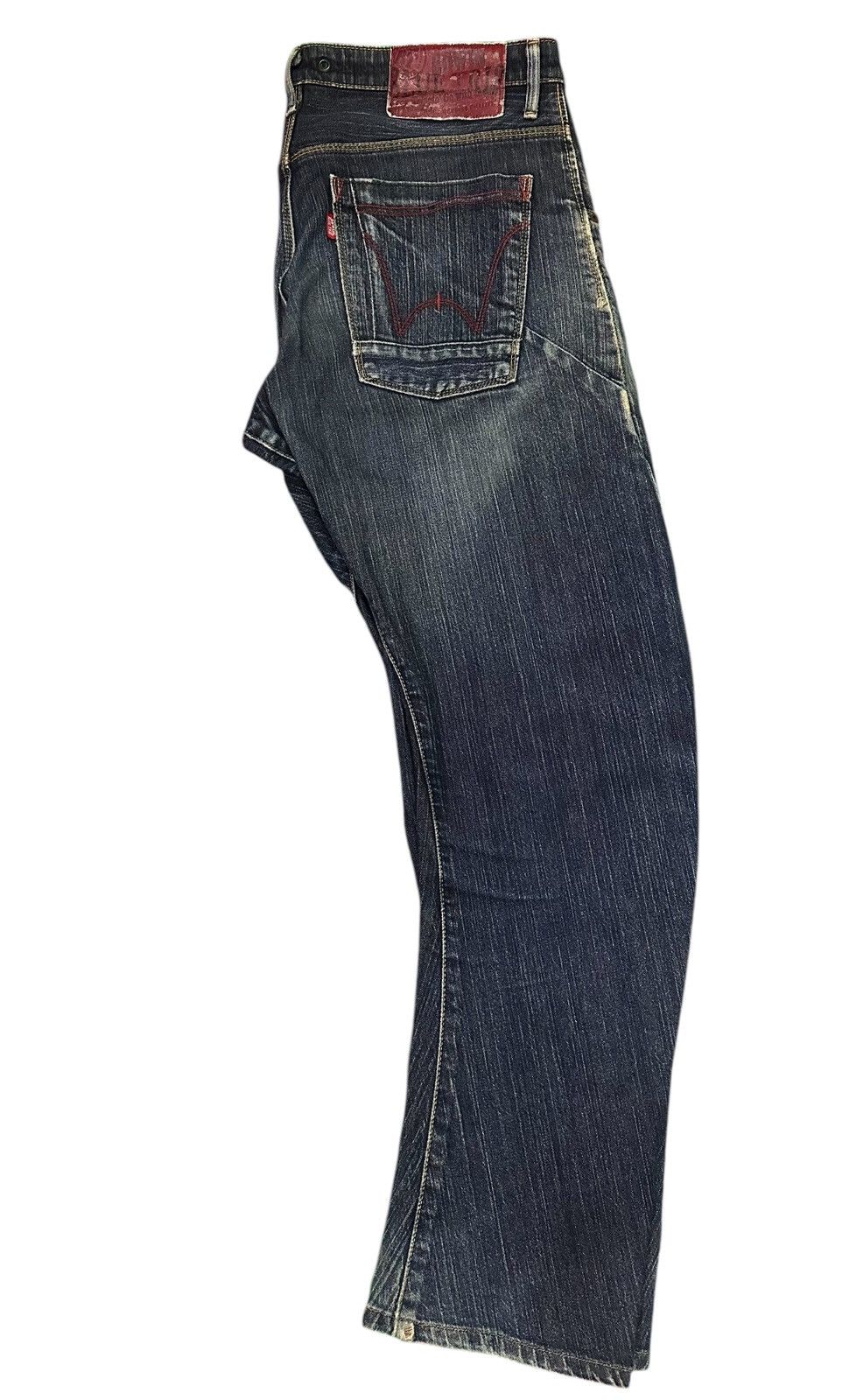 Edwin 💥 Edwin Twist Leg 💥Denim Edwin blue trip with flare design 💥 Size US 34 / EU 50 - 4 Thumbnail