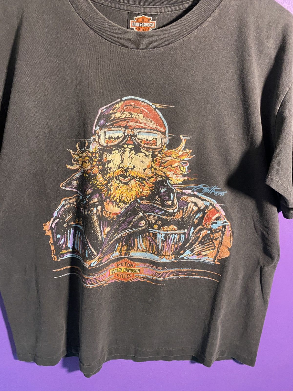Harley Davidson Vintage 90s Harley Davidson faded man t-shirt Size US L / EU 52-54 / 3 - 3 Thumbnail