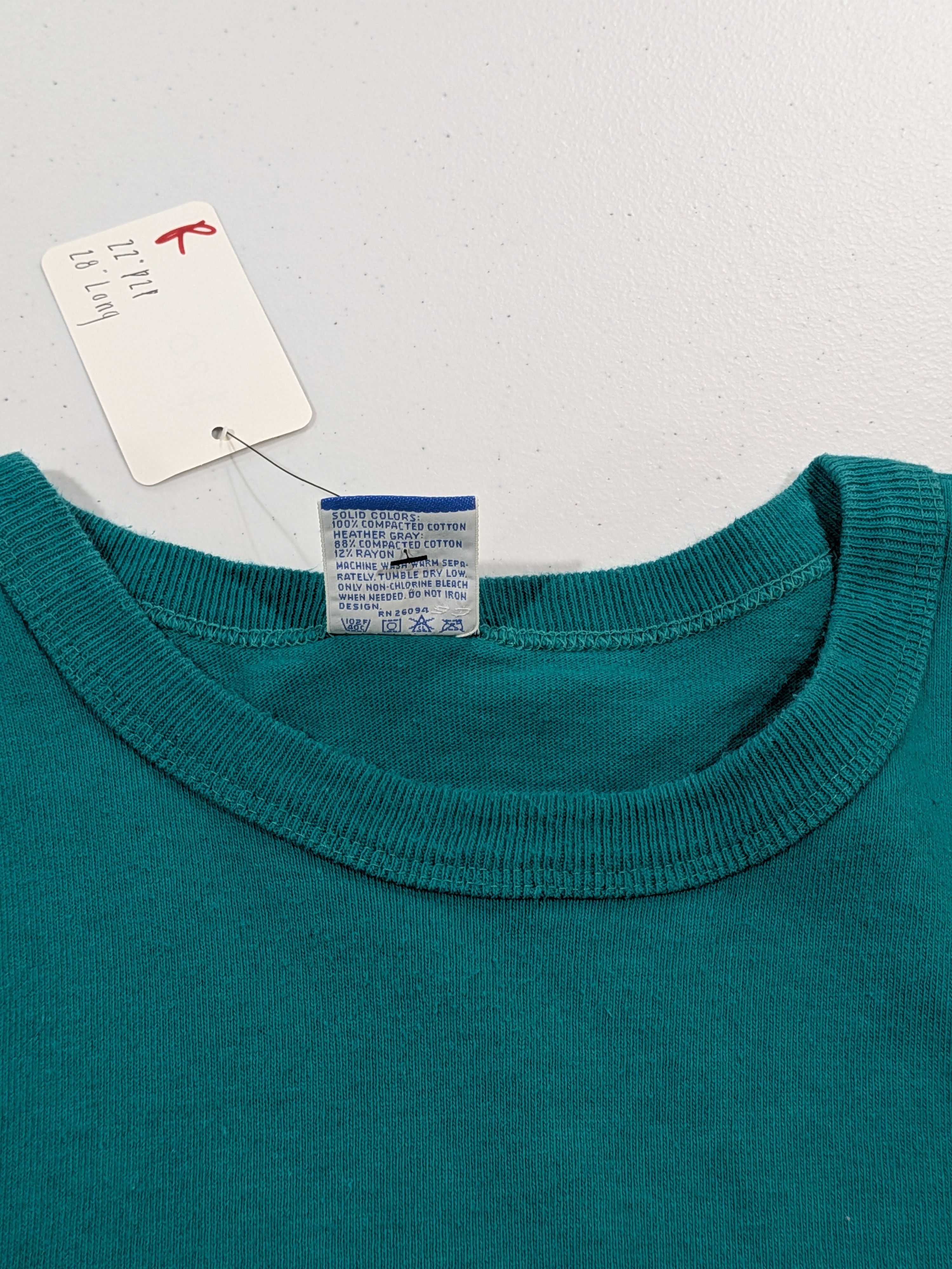 Champion Vintage Champion Teal Basic Logo Tee Size US XL / EU 56 / 4 - 4 Thumbnail