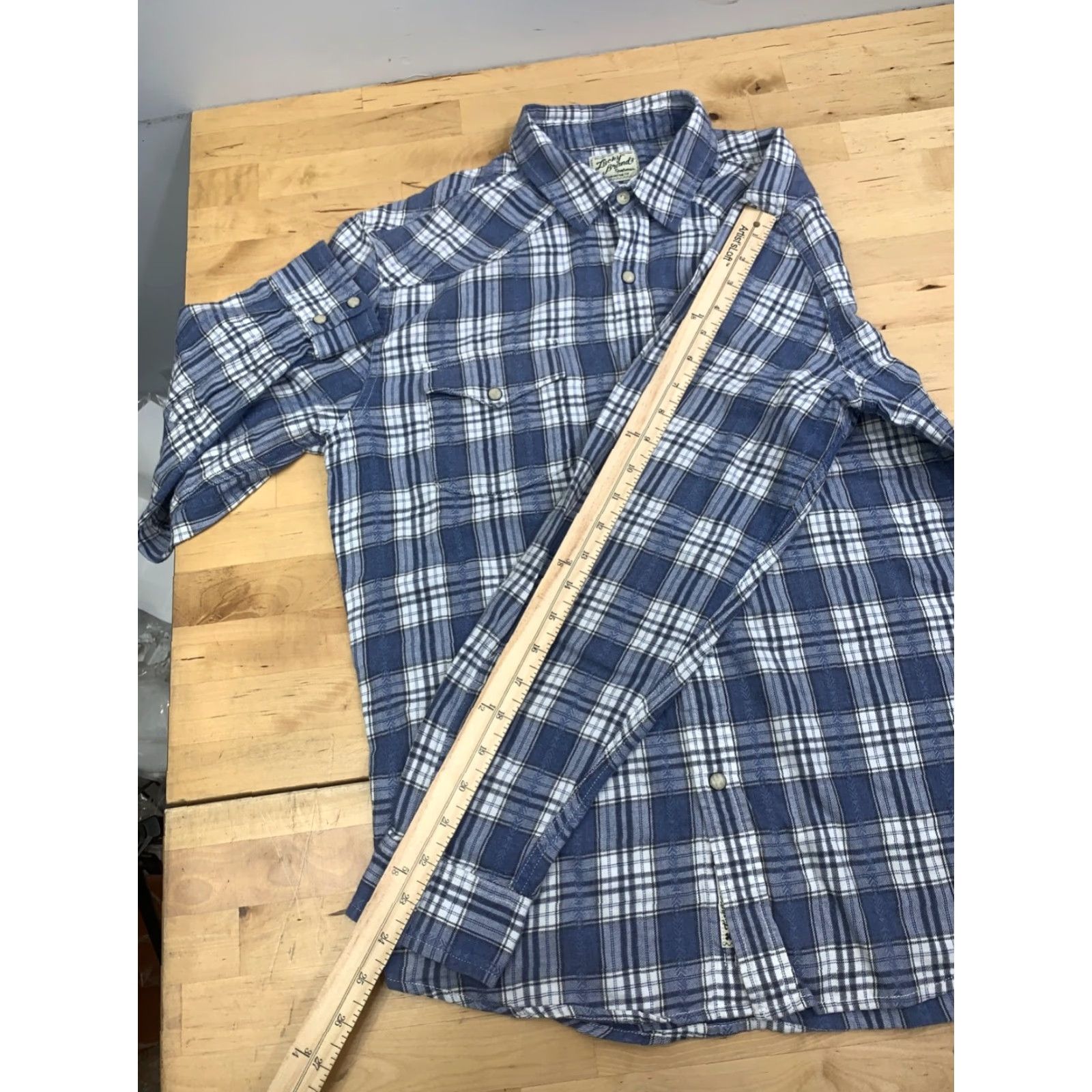 Lucky Brand Lucky Brand Button-Up Shirt Mens M Western Cowboy Plaid Blue 12741 Size US M / EU 48-50 / 2 - 5 Thumbnail