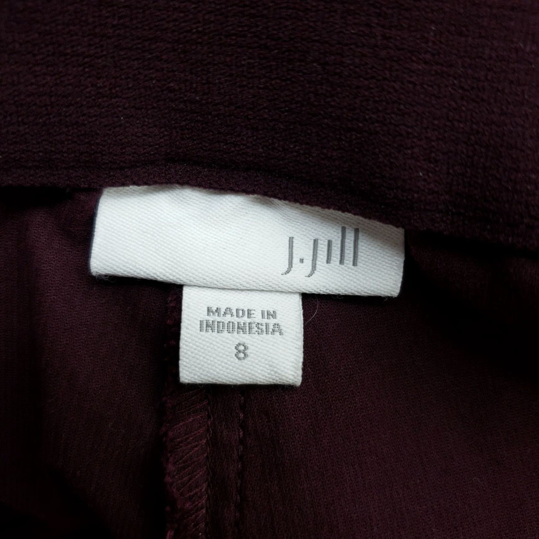 J. Jill J. Jill Womens Pull On Corduroy Pants Size 8 Burgundy Mid Rise Cotton Blend Pants Womens Size 30" / US 8 / IT 44 - 7 Thumbnail