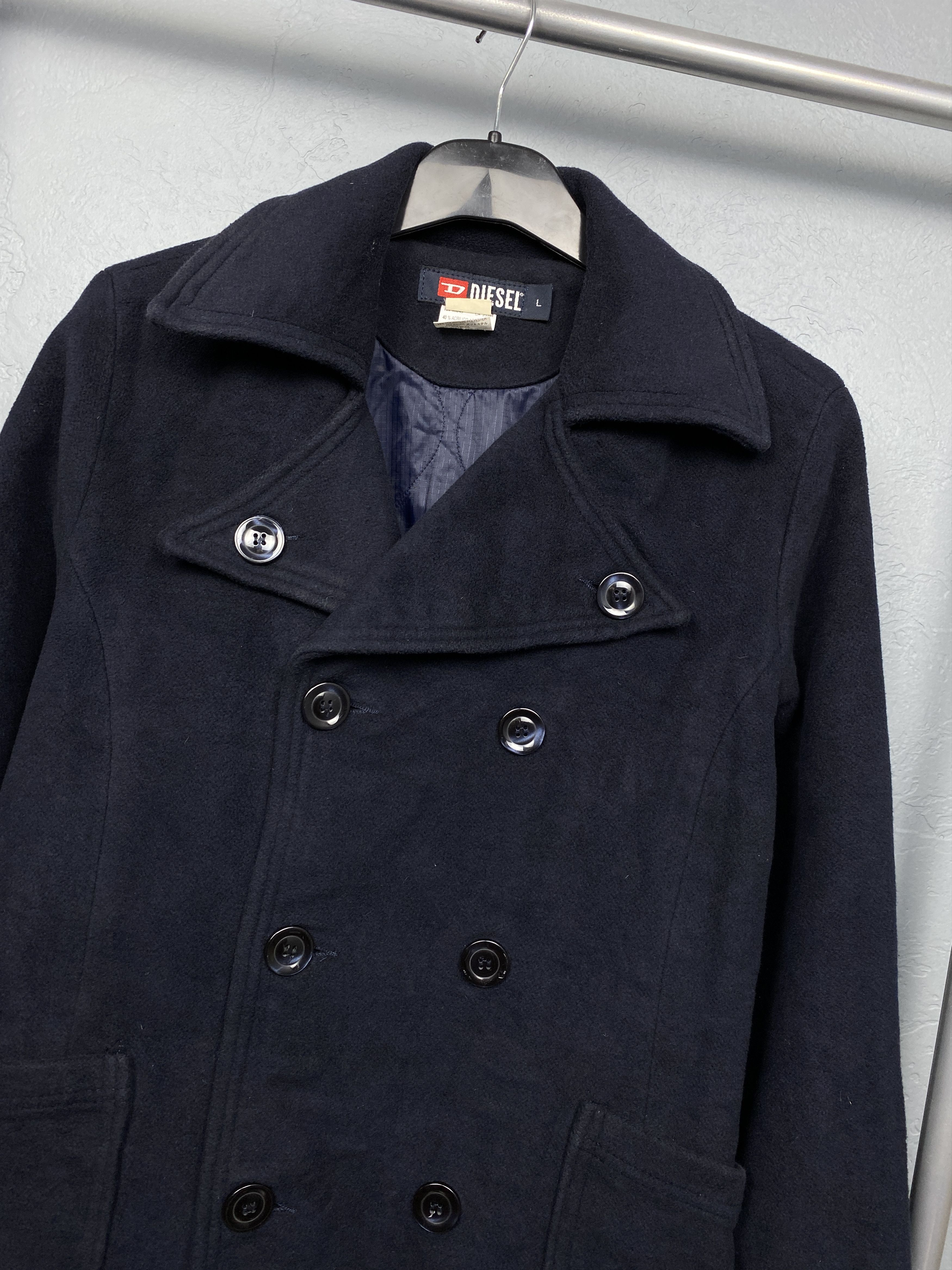 Diesel Vintage Womens Double Breasted Wool Coat Jacket